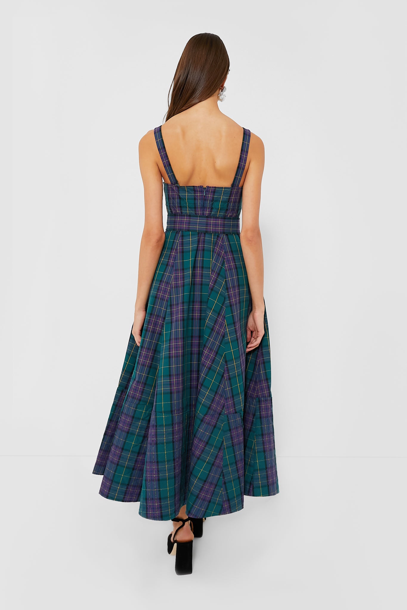 Green Tartan Plaid Thandy Dress-Charming Tale Store