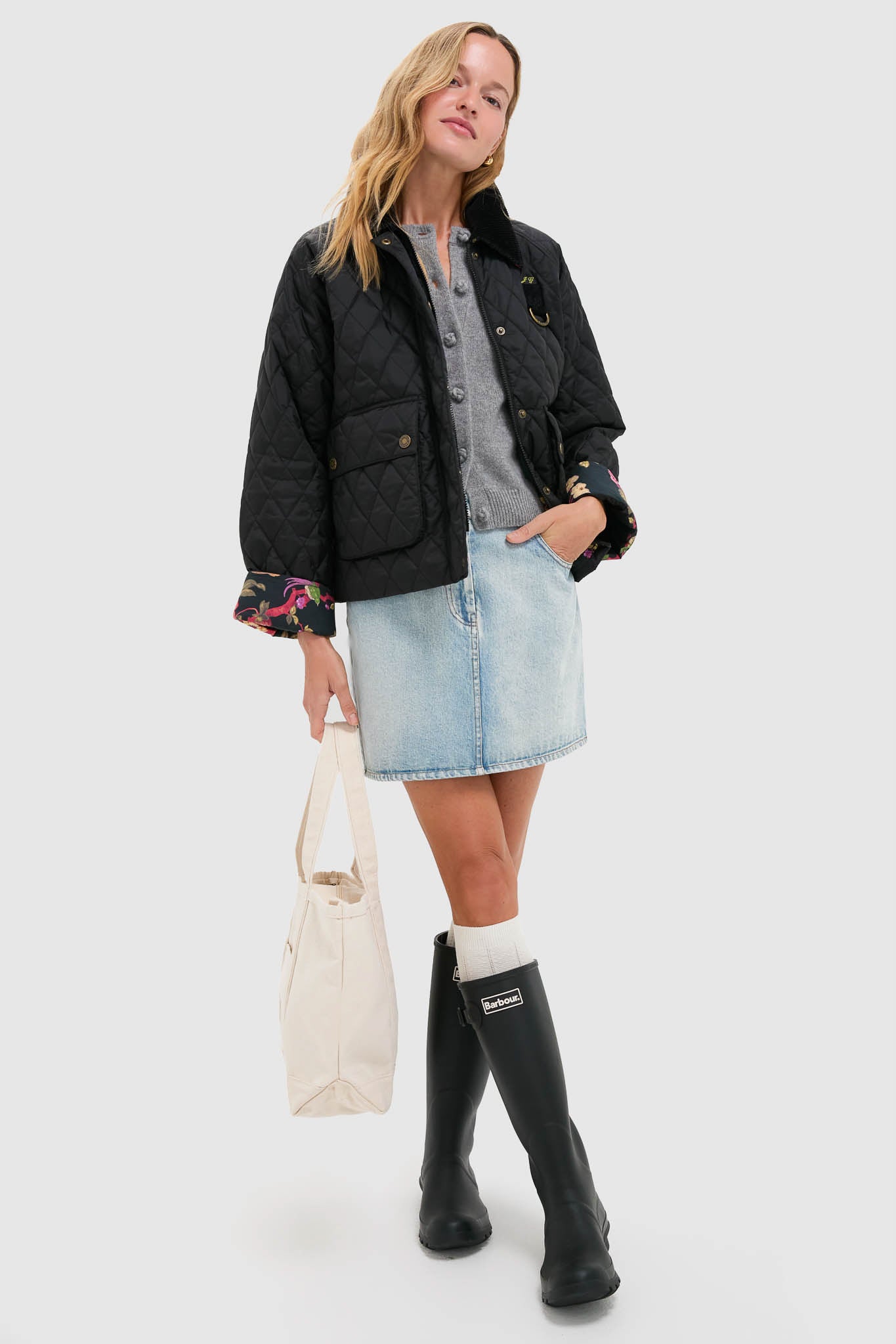 Off-White Needlepoint Knee High-Charming Tale Store