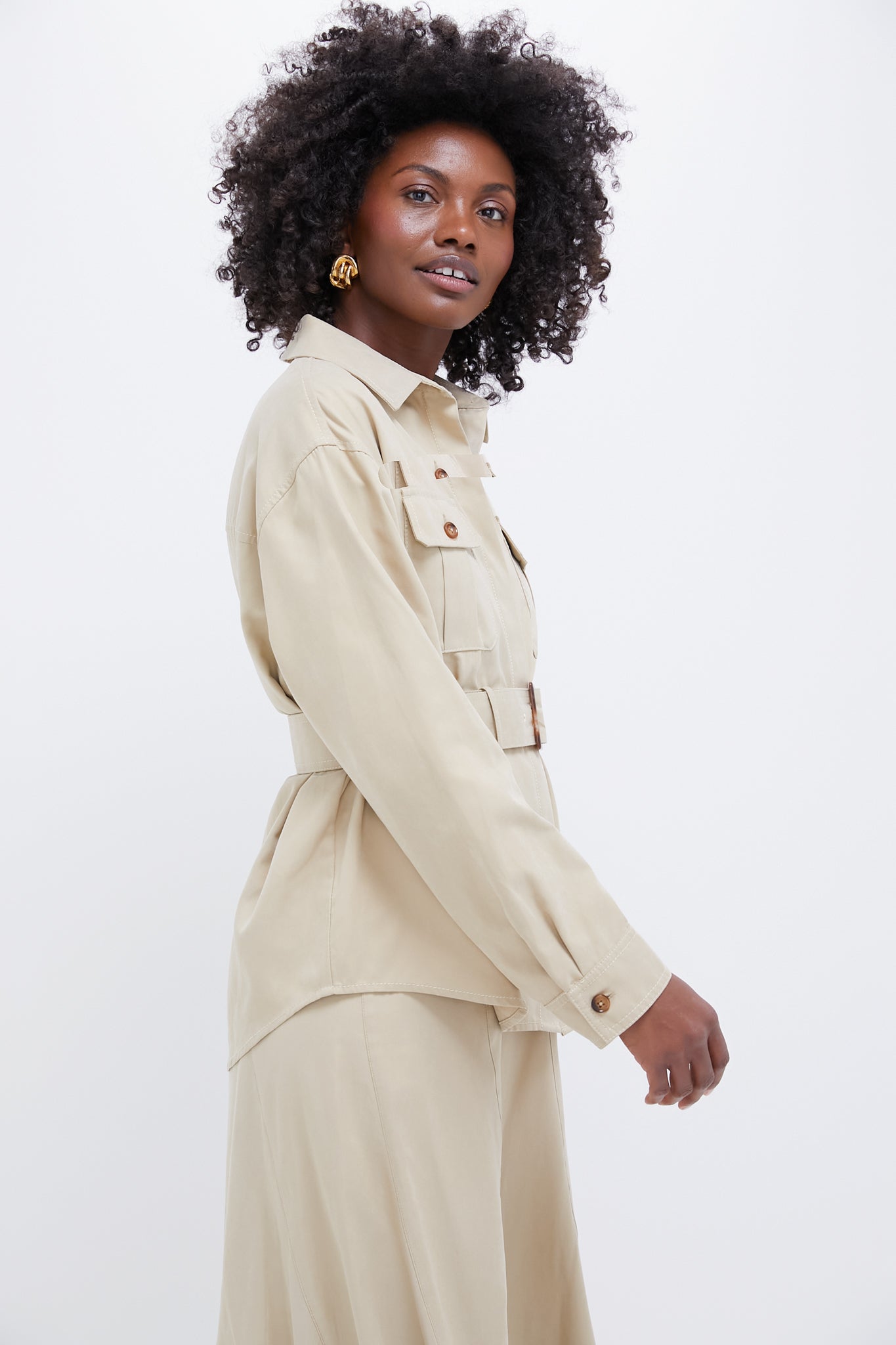 Fawn Twill Brunswick Buttondown-Charming Tale Store