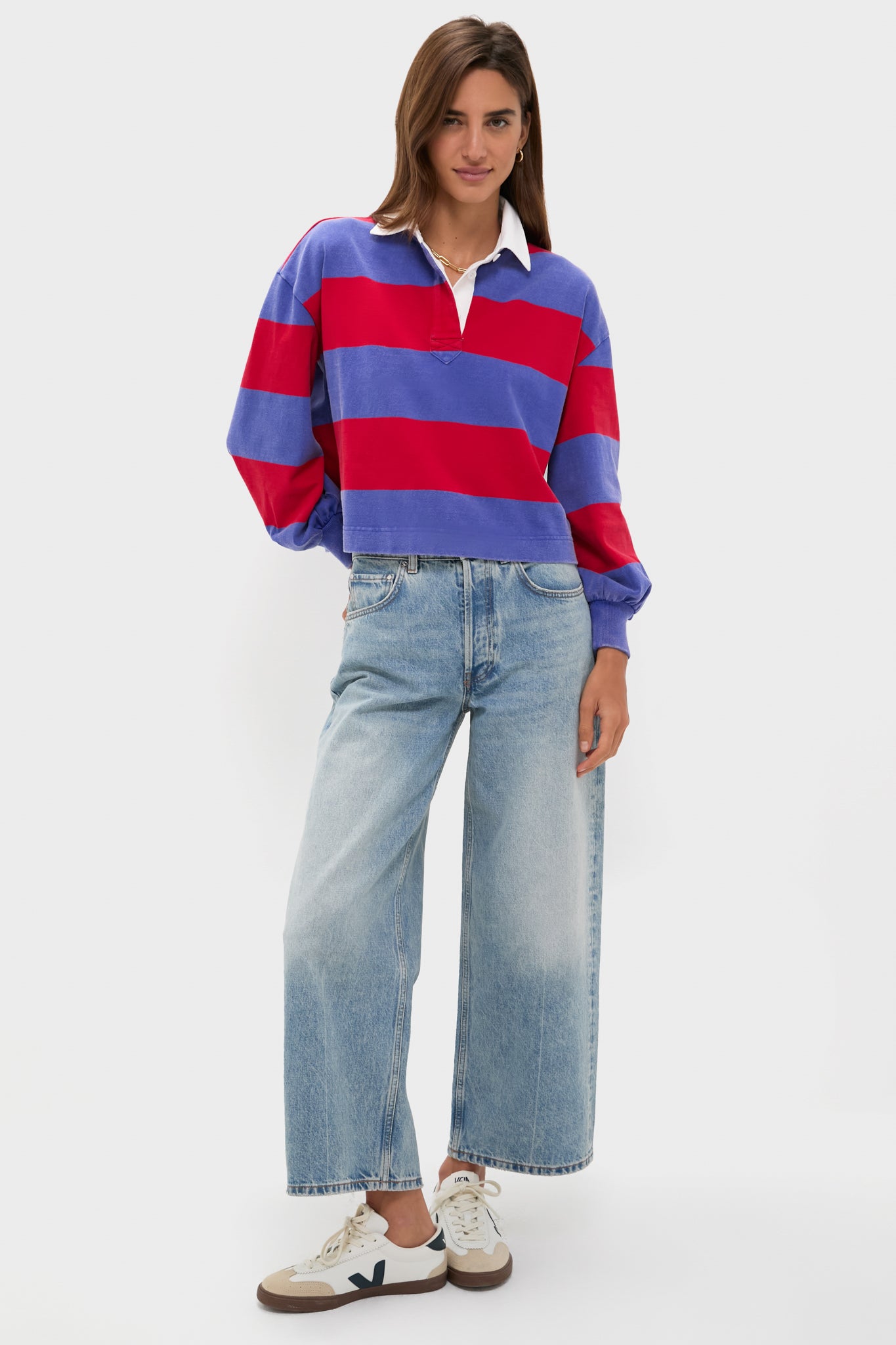 Gameday Red and Blue Swiftie Rugby Polo-Charming Tale Store