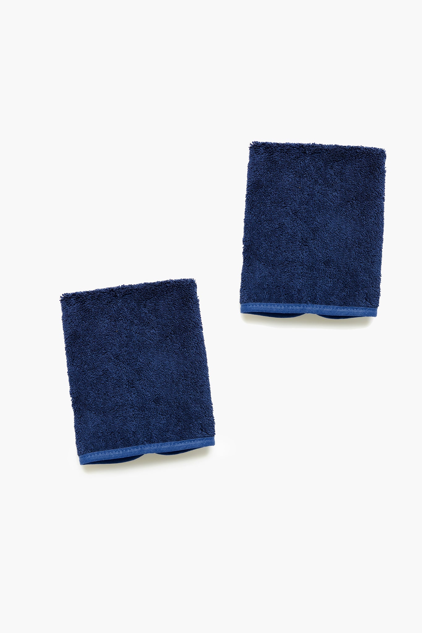 Exclusive Charming Tale Blue Piped Edge Navy Makeup Towels Set of 2-Charming Tale Store
