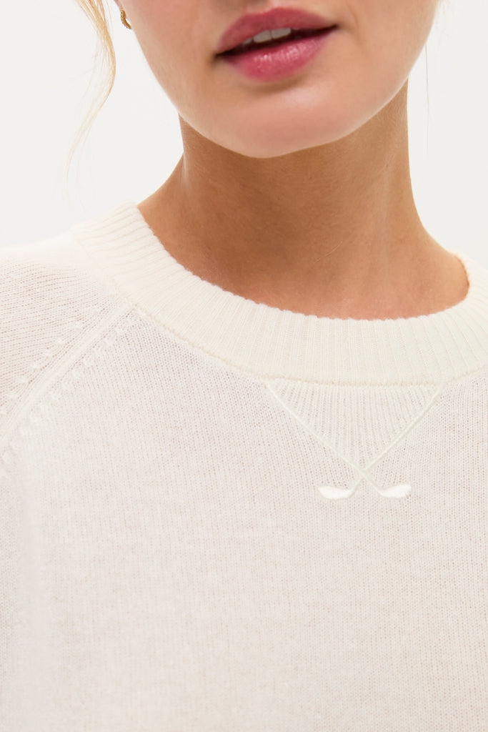 Buttercream Washable Cashmere Malcolm Crewneck-Charming Tale Store