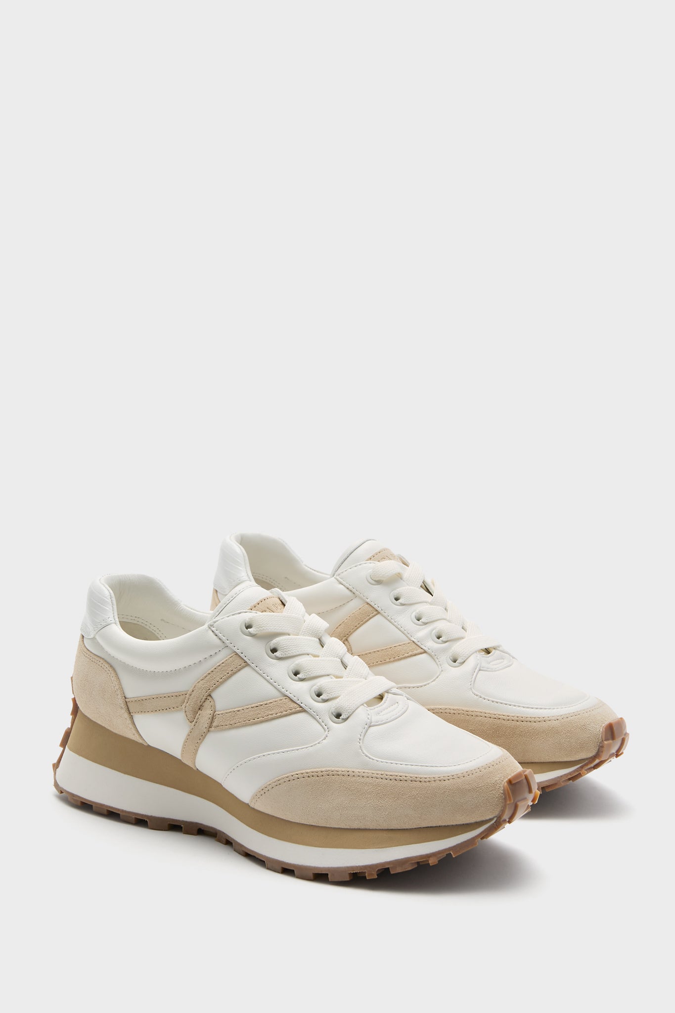 Coconut and Ecru Valentina Sneakers-Charming Tale Store