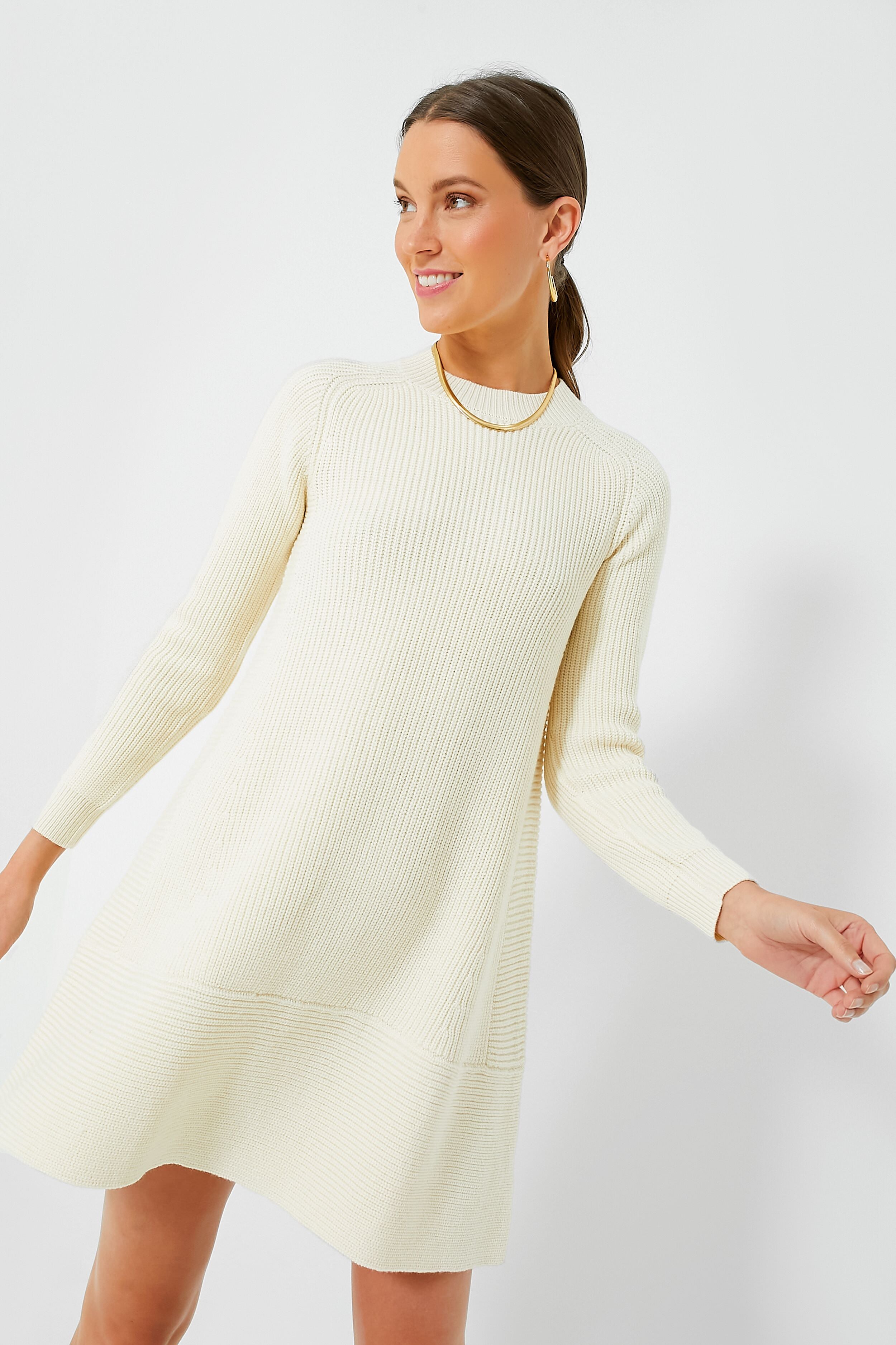 Cream Ainsley Knit Dress-Charming Tale Store