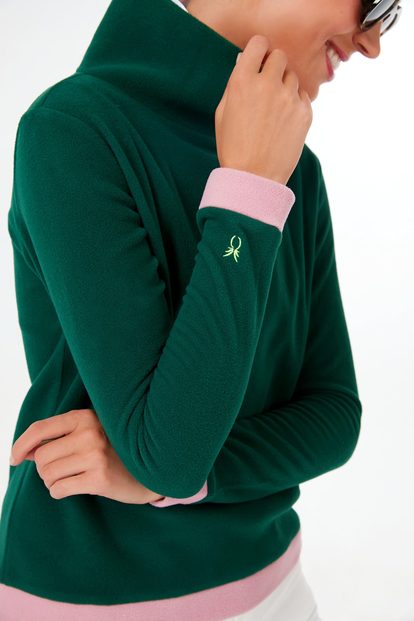 Exclusive Hunter Green Mauve Colorblock Park Slope-Charming Tale Store