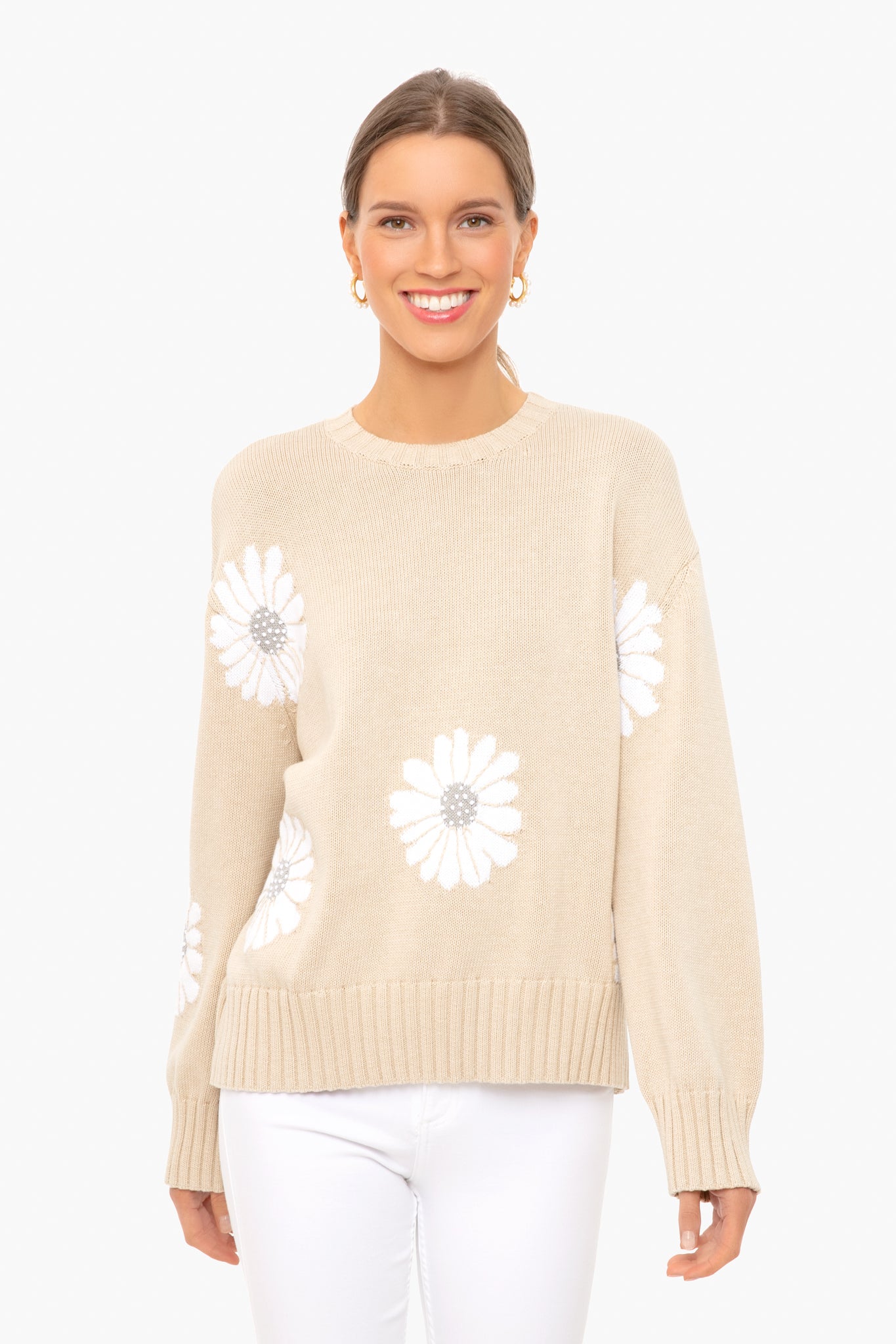 Tan Miss Daisy Sweater-Charming Tale Store
