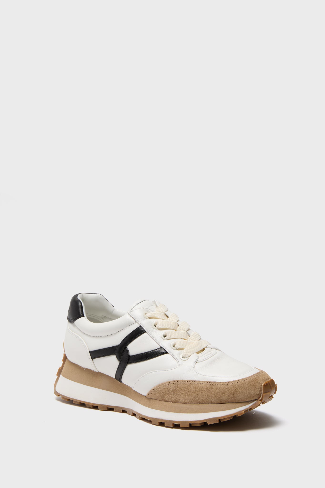 Coconut and Black Valentina Sneakers-Charming Tale Store