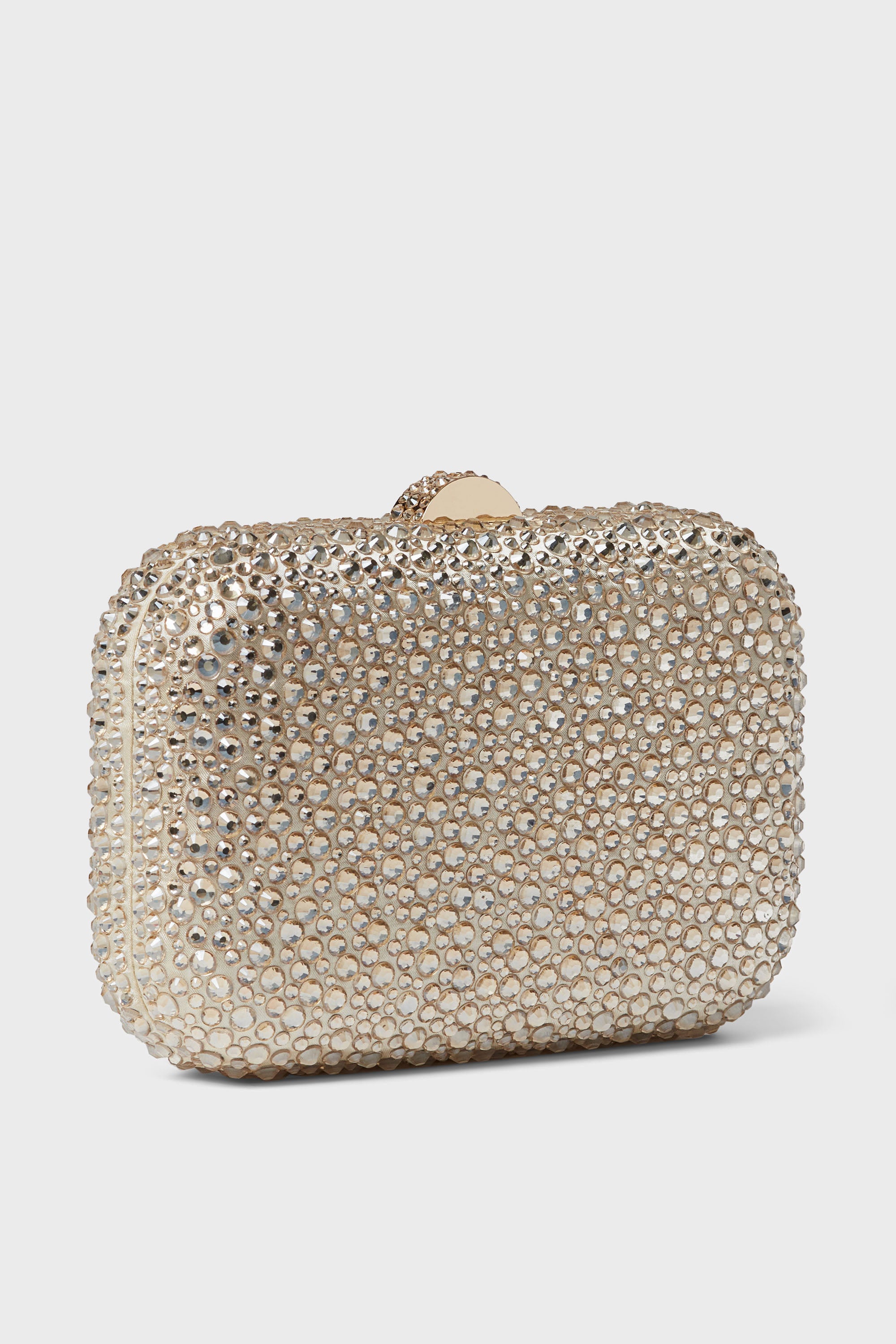 Champagne Casey Hot Fix Encrusted Clutch-Charming Tale Store