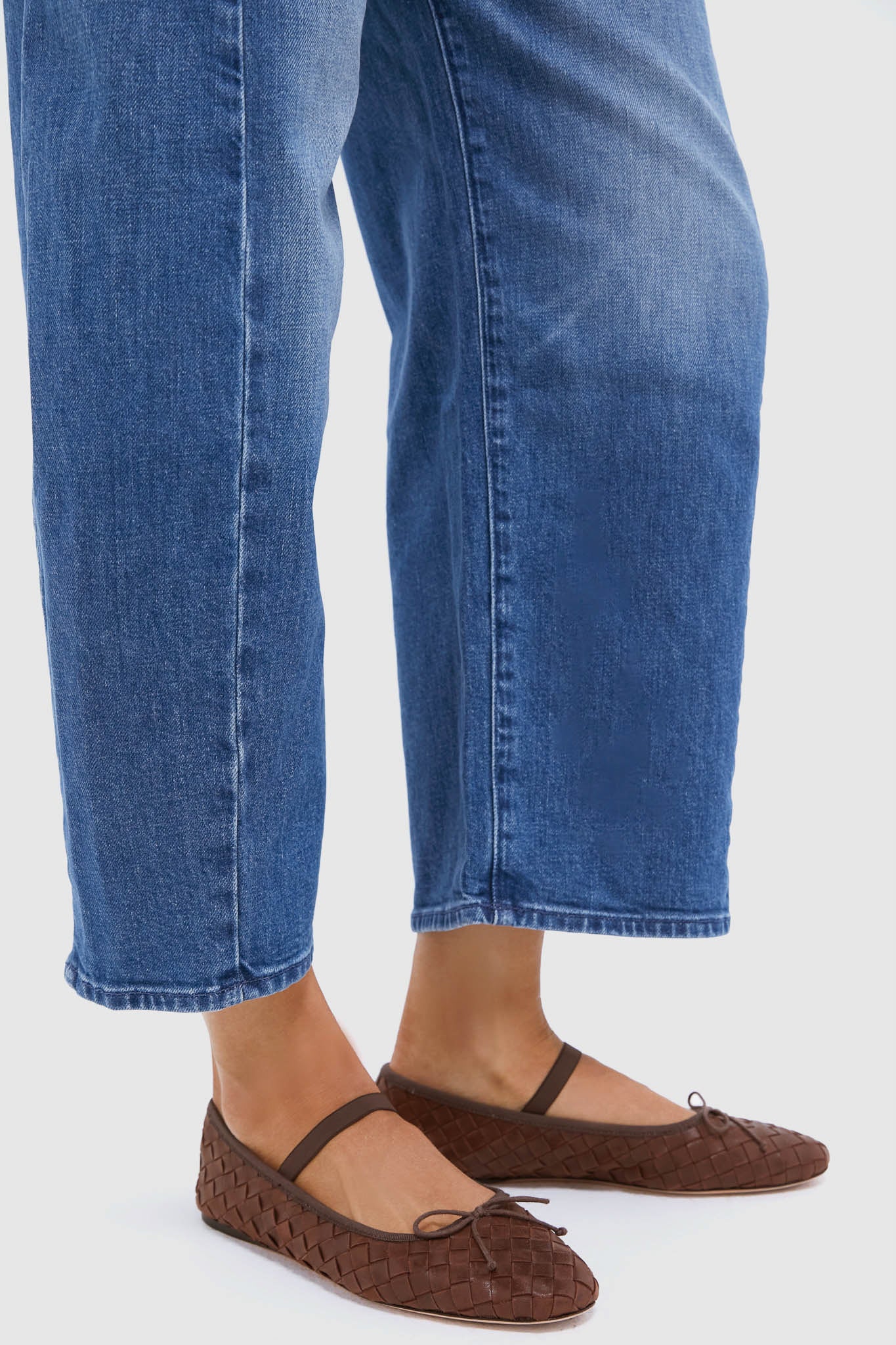 Espresso Woven Leather Leonie Flats-Charming Tale Store