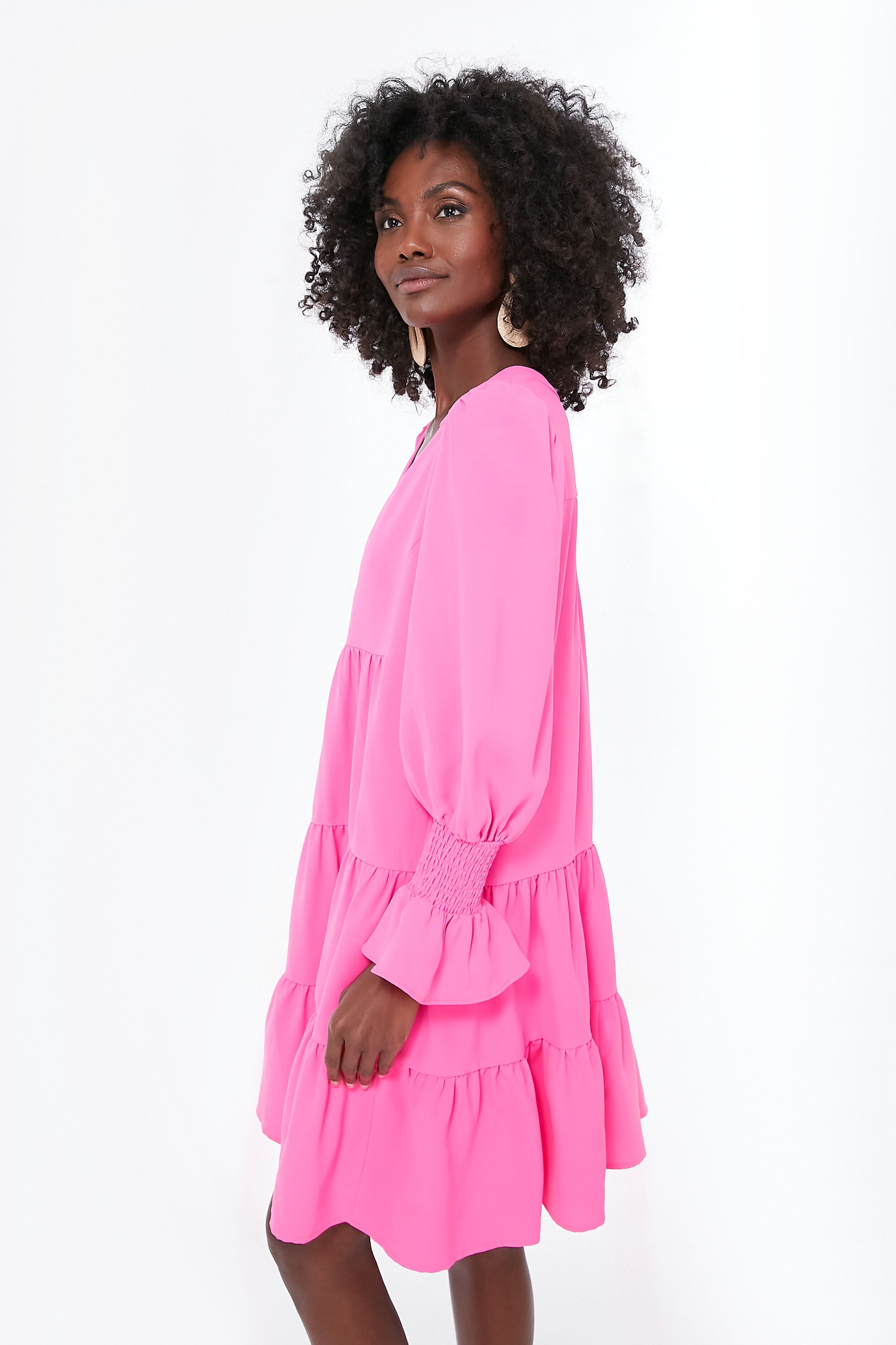Electric Pink Crepe Kenzo Dress-Charming Tale Store