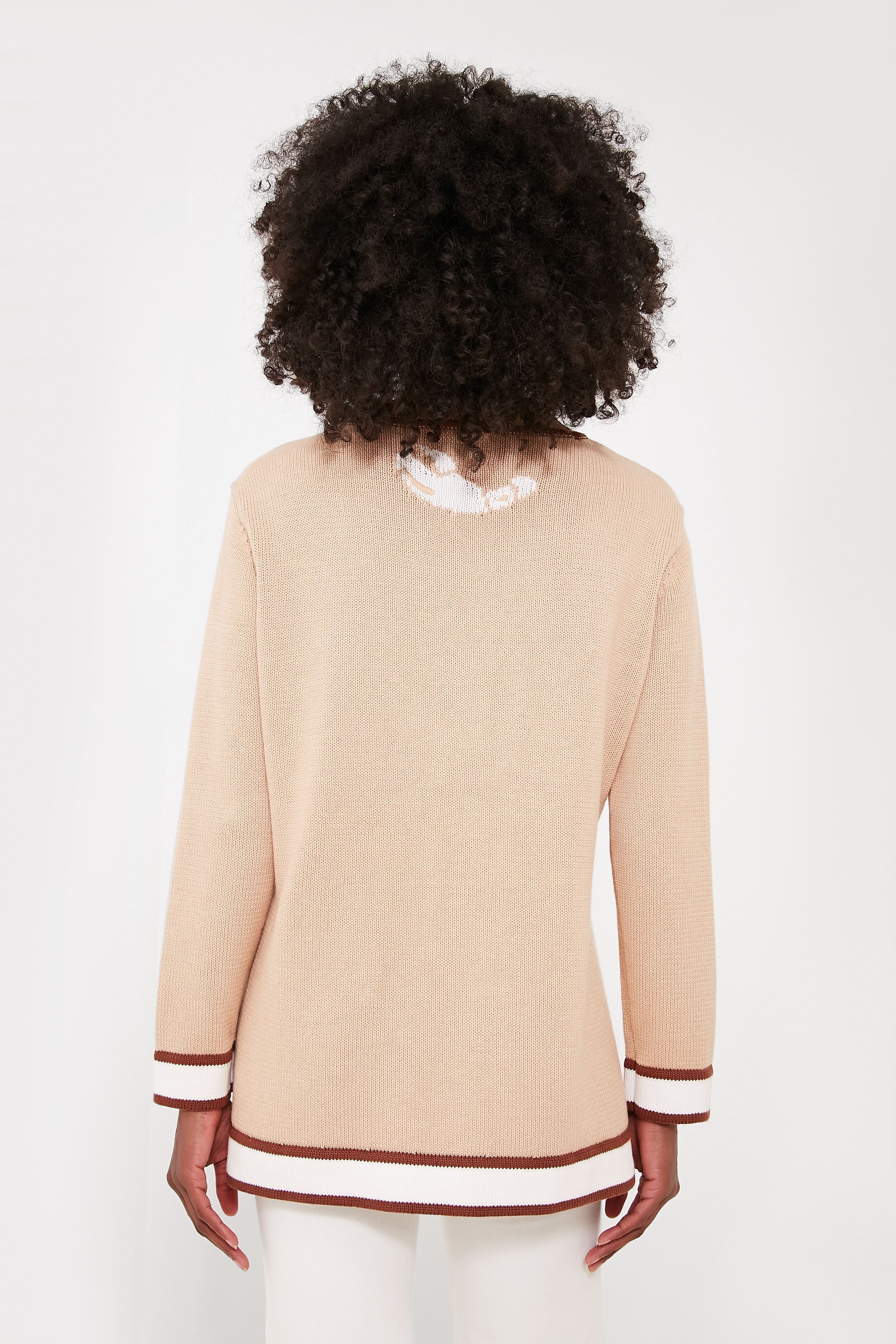 Tan Lobster Cotton Lauren Cardigan-Charming Tale Store