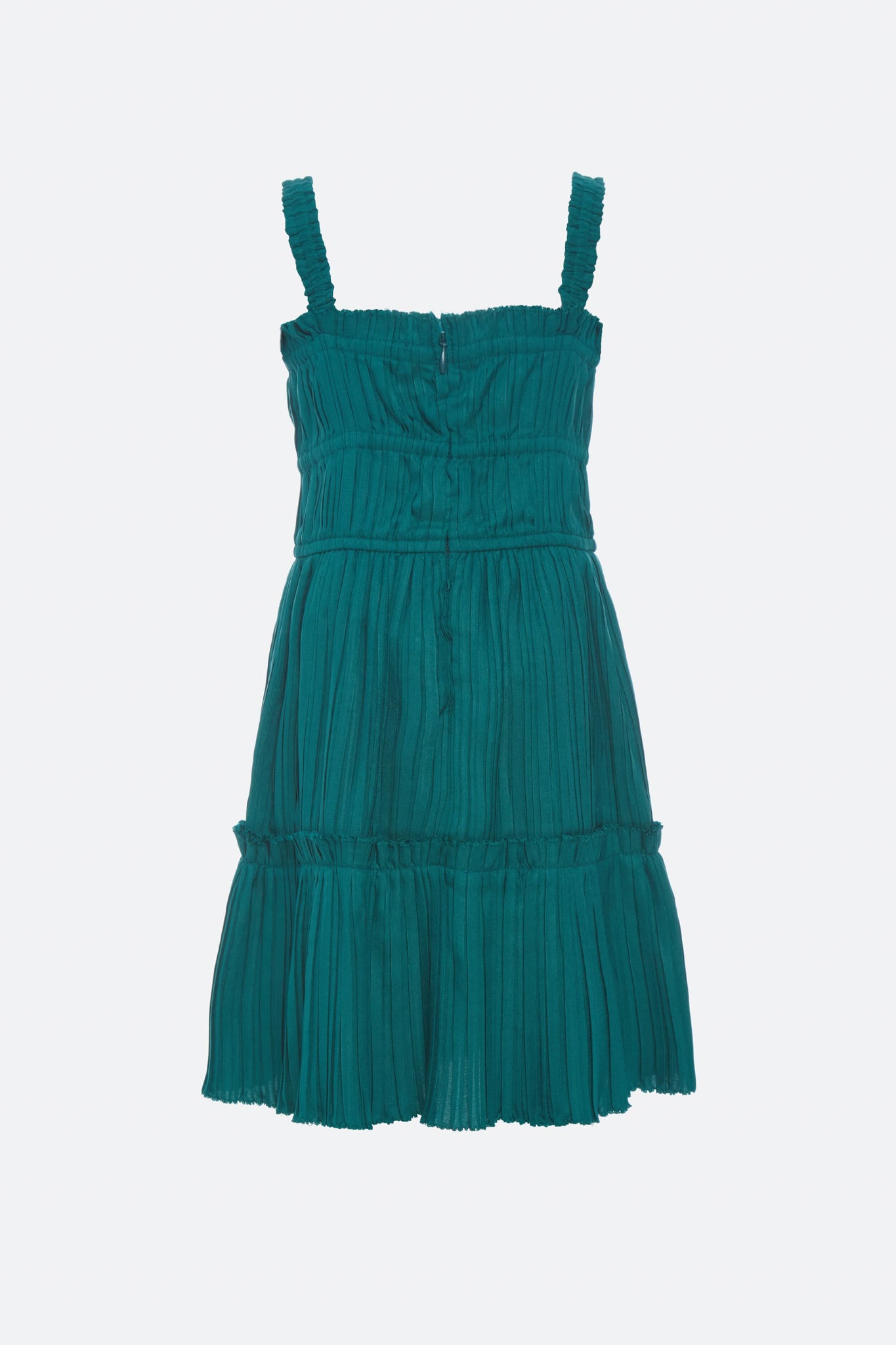 Green Nomi Solid Sleeveless Dress-Charming Tale Store