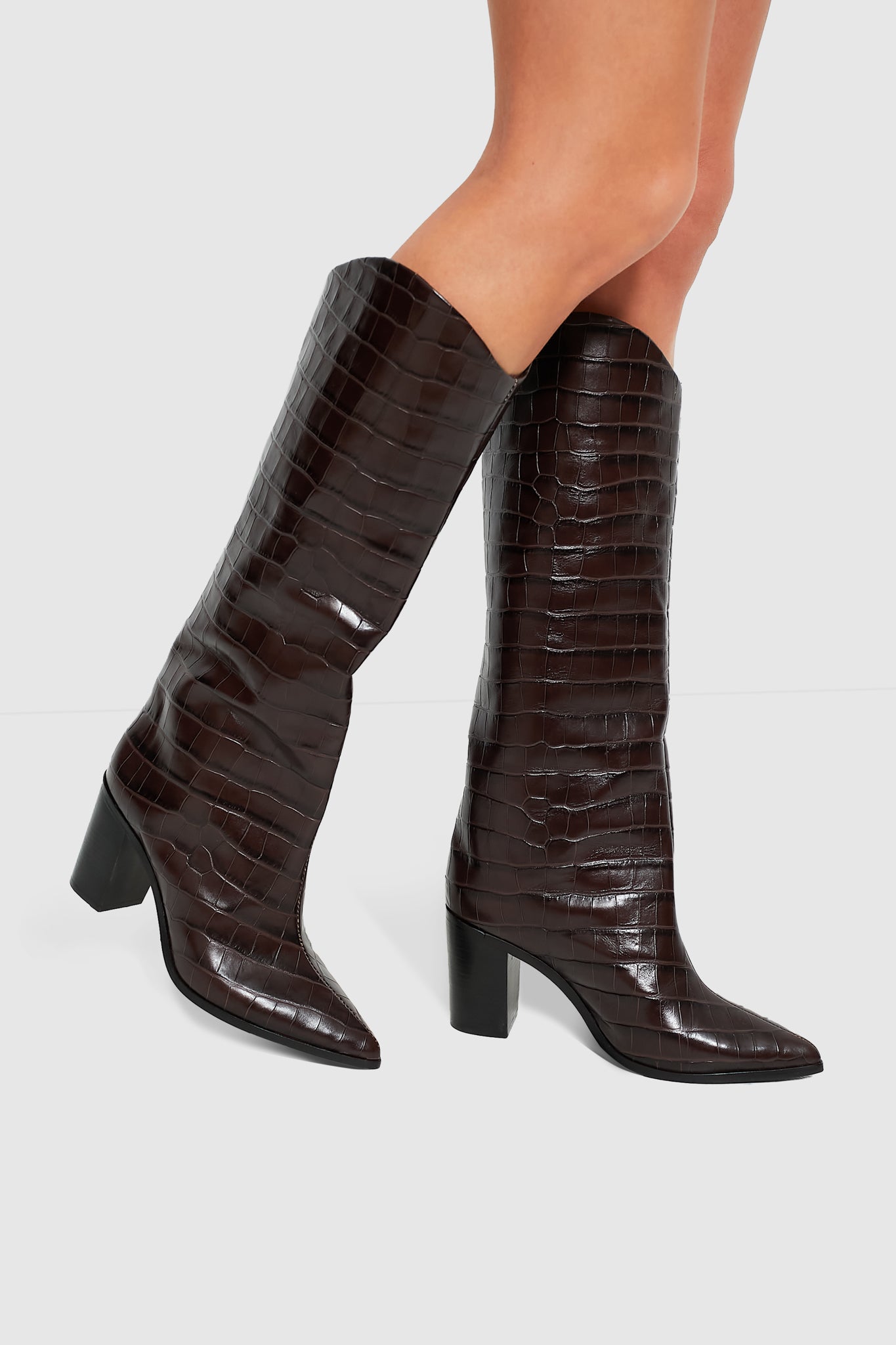 Dark Chocolate Maryana Block Heels-Charming Tale Store