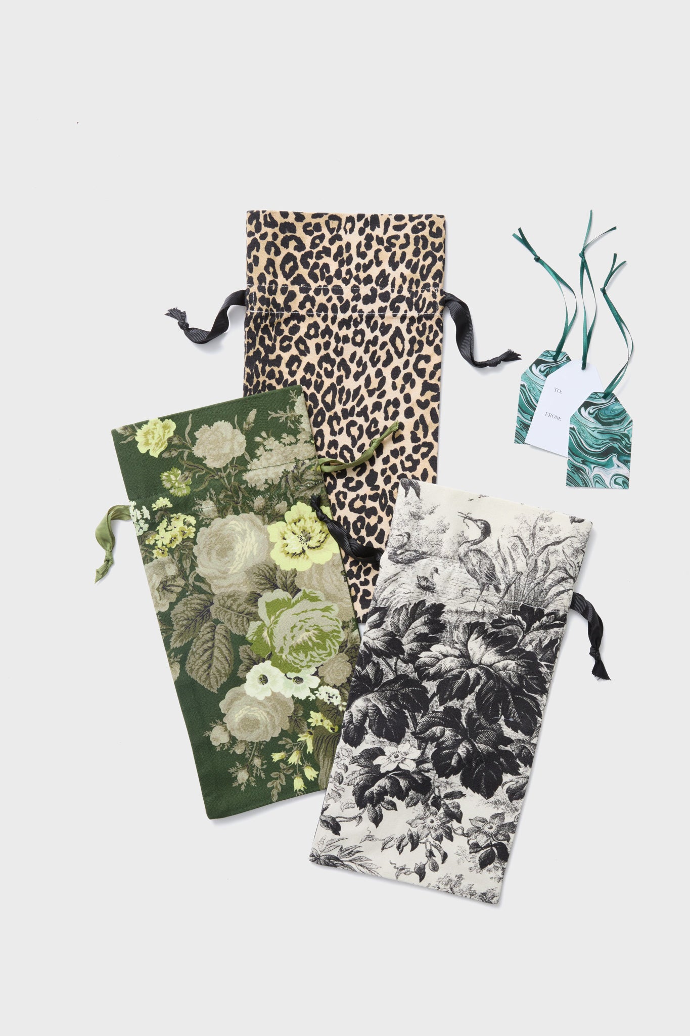 Wine Bags and Gift Tags (Set of 3)-Charming Tale Store