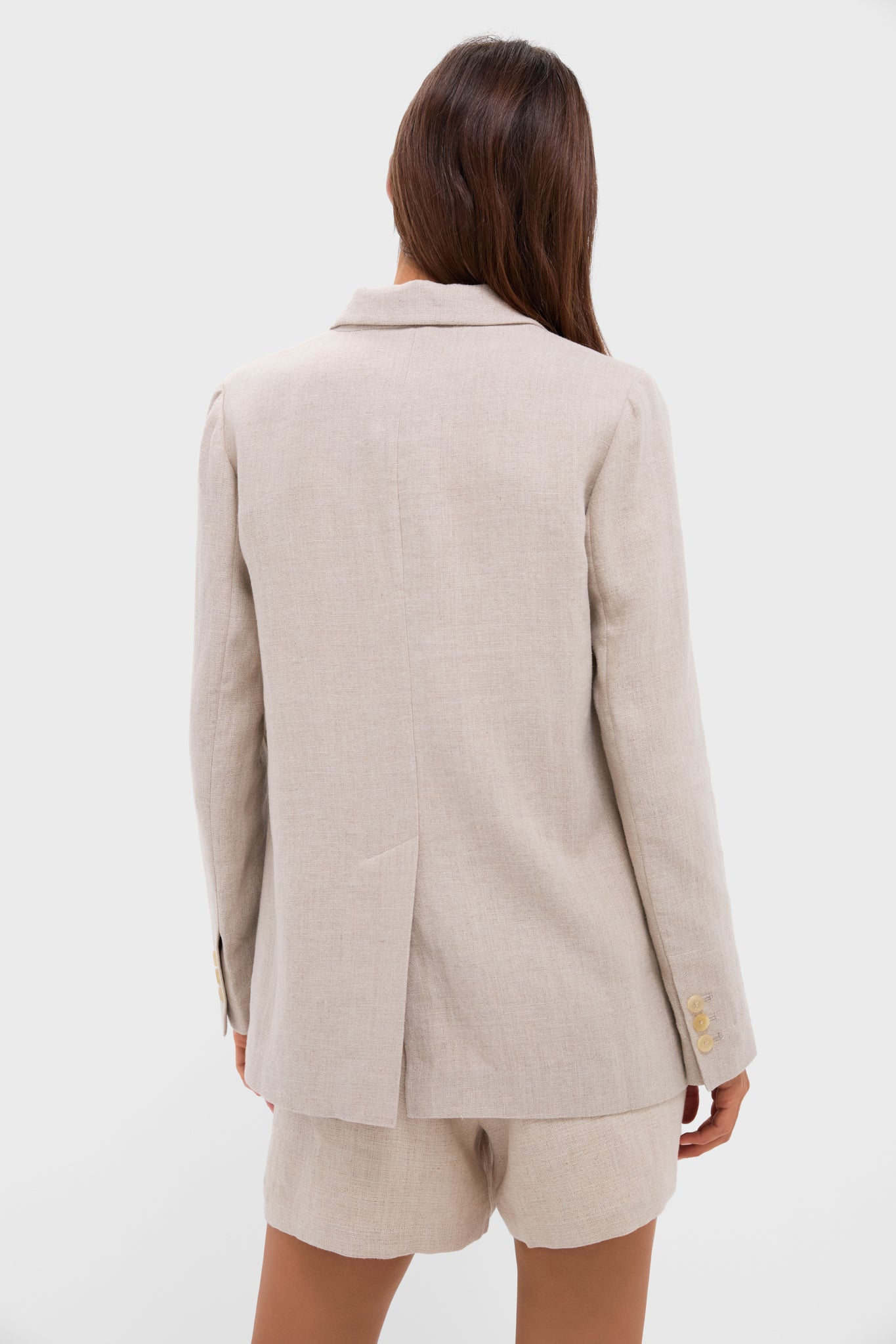 Tan Linen Carla Blazer-Charming Tale Store