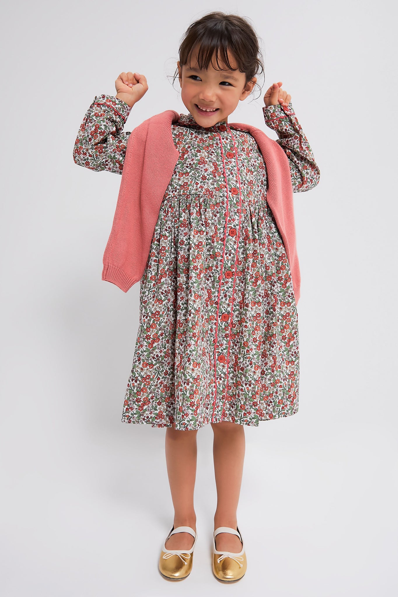 Botanical Button-Front Dress-Charming Tale Store