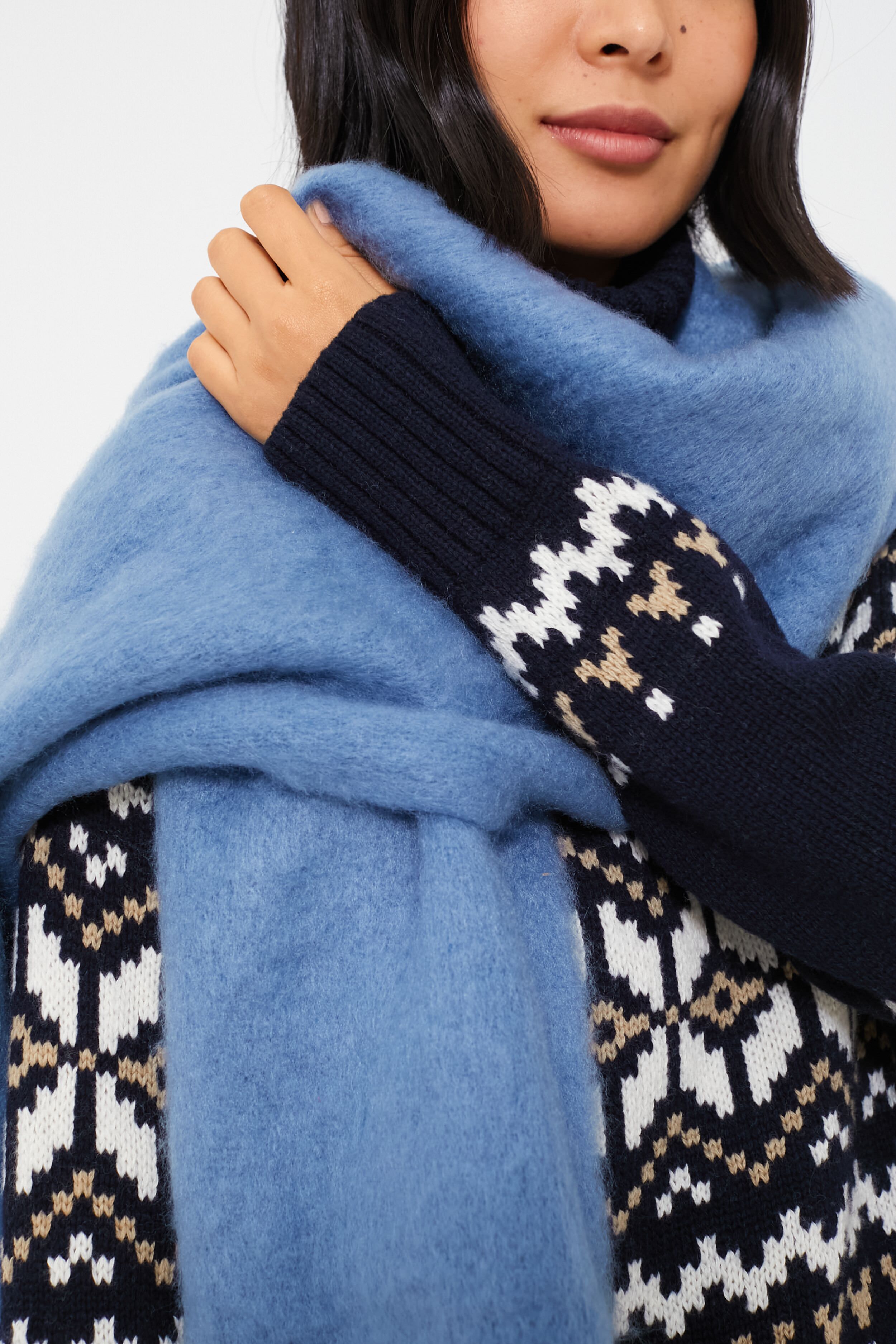 Denim Chic Solid Scarf-Charming Tale Store