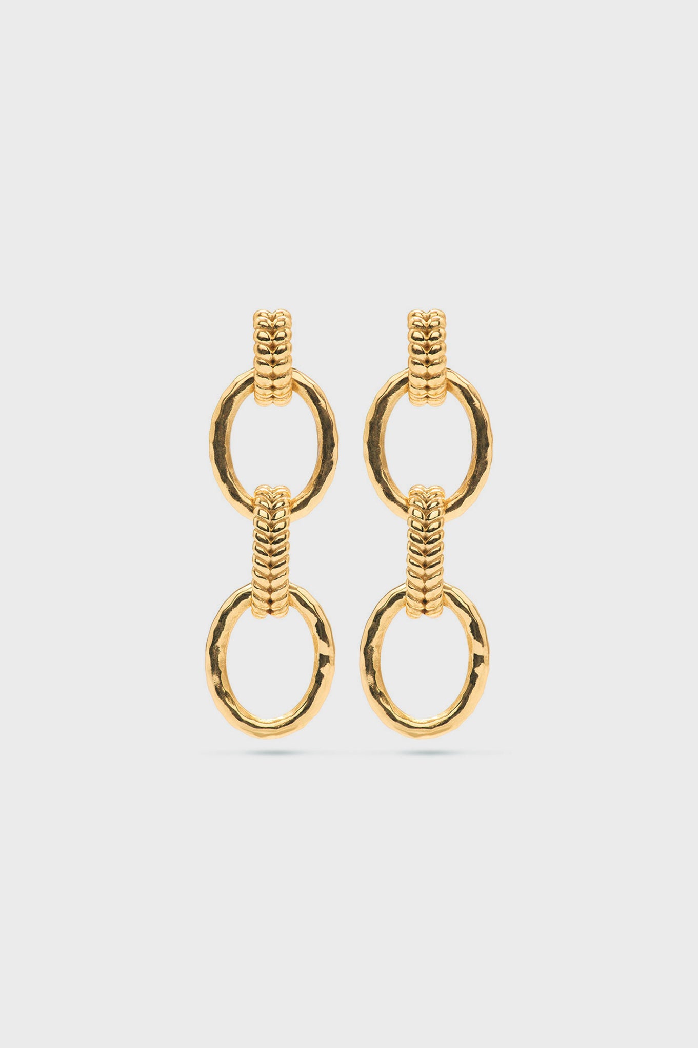 Cleopatra Regal Double Link Earrings-Charming Tale Store