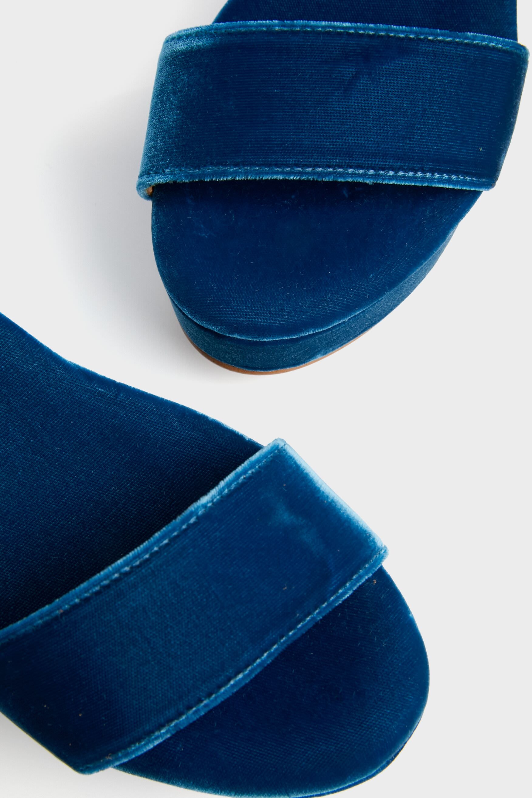 Indigo Girasol Velvet Platform Heels-Charming Tale Store