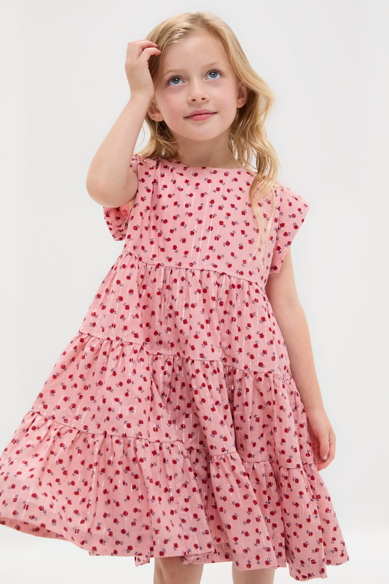 Girls Peachy Dress-Charming Tale Store