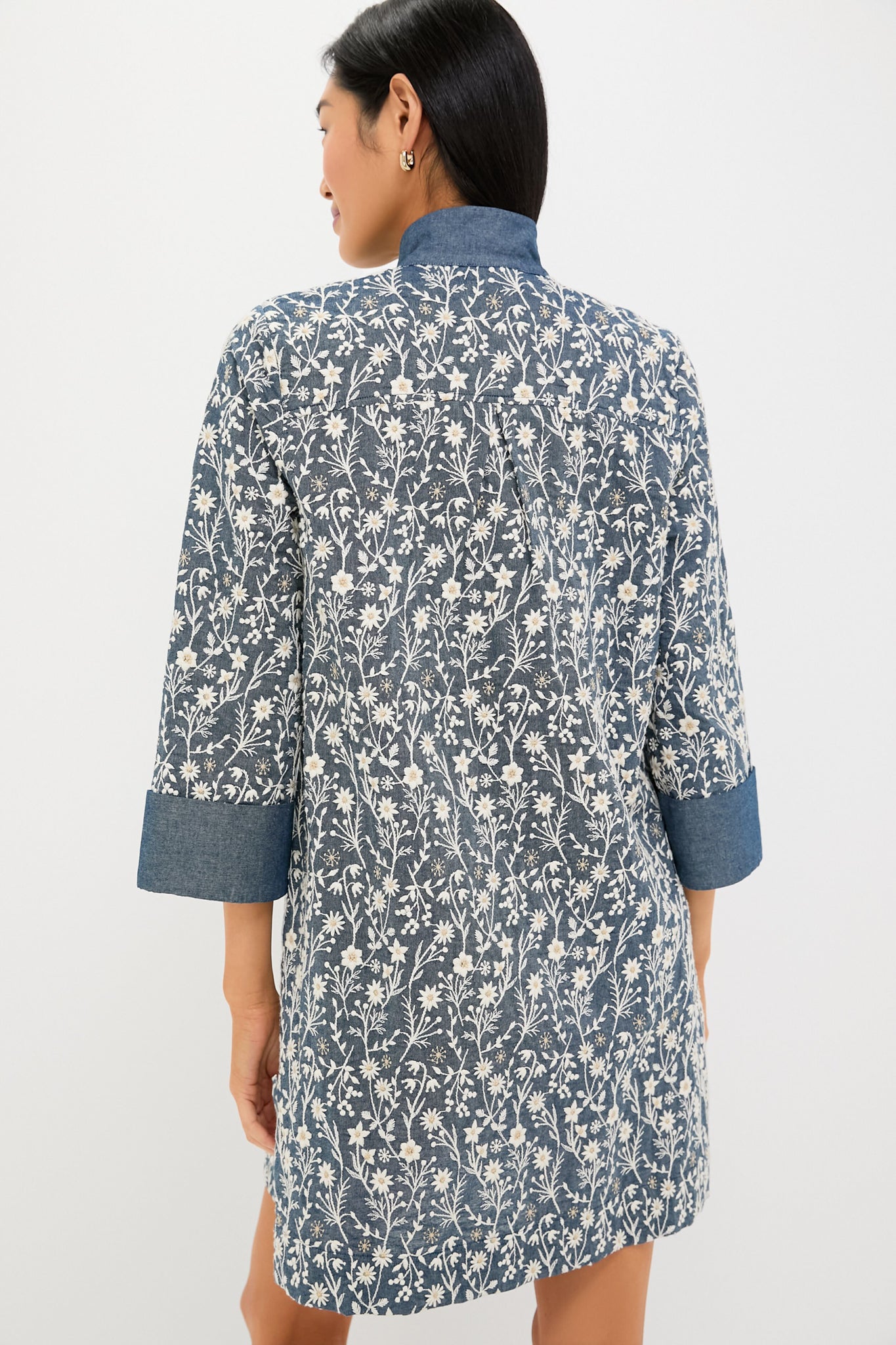 Embroidered Chambray Wildflower Meadows Megan Dress-Charming Tale Store