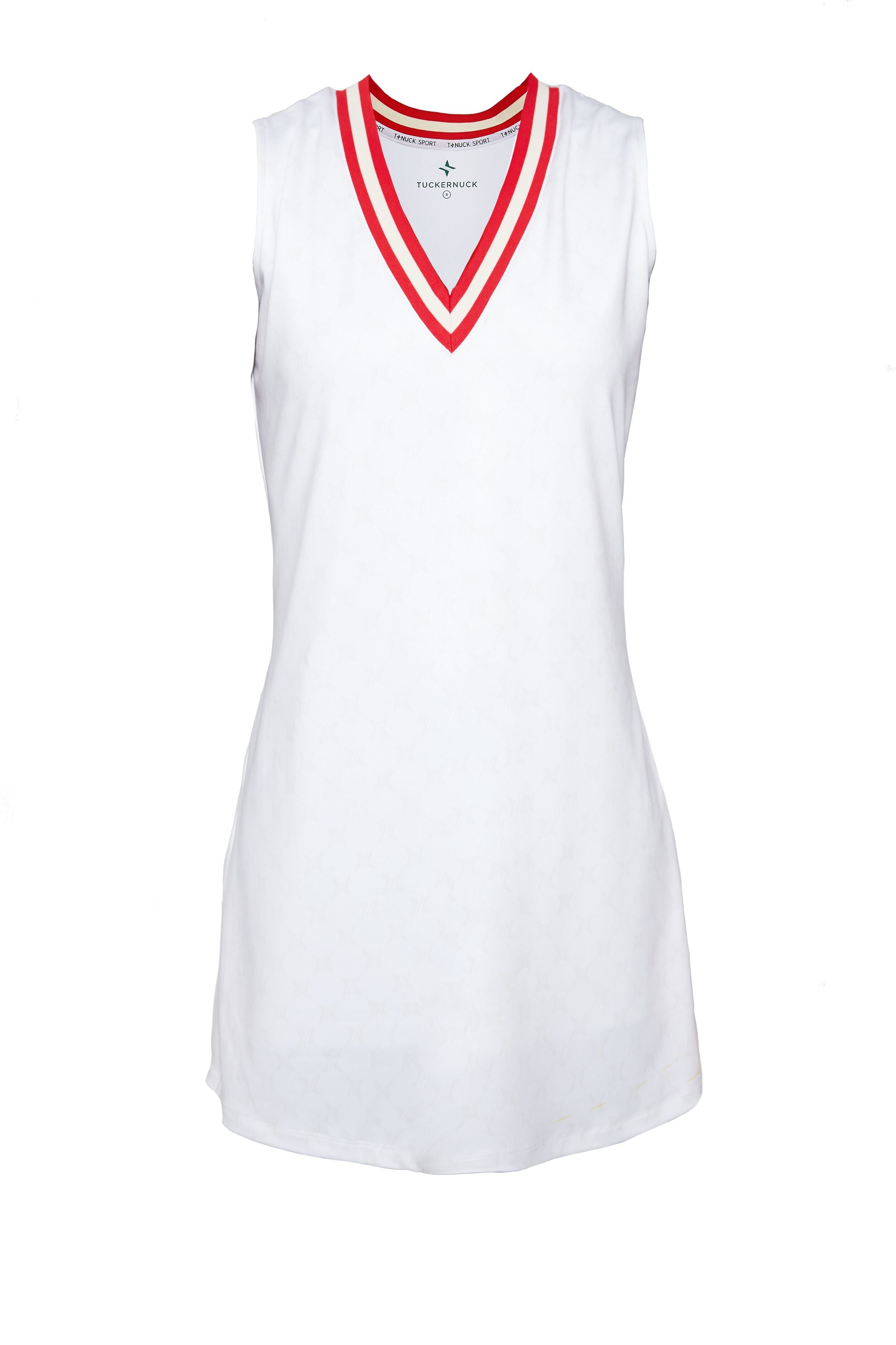 White and Retro Red Suzanne Tennis Dress-Charming Tale Store