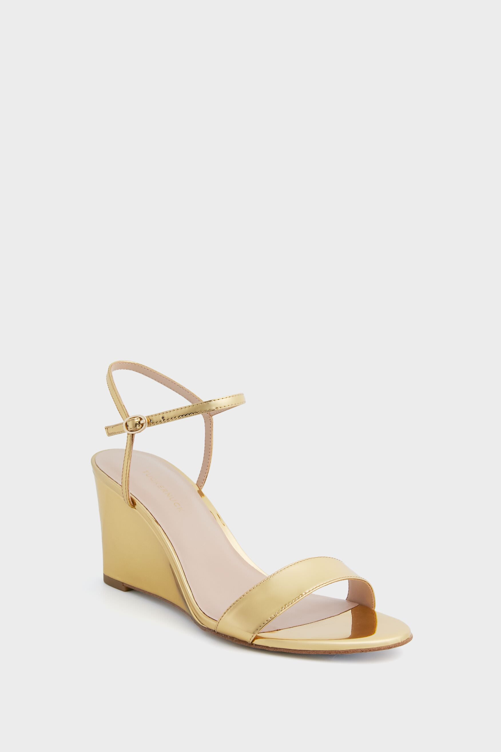 Gold Delphine Wedges-Charming Tale Store