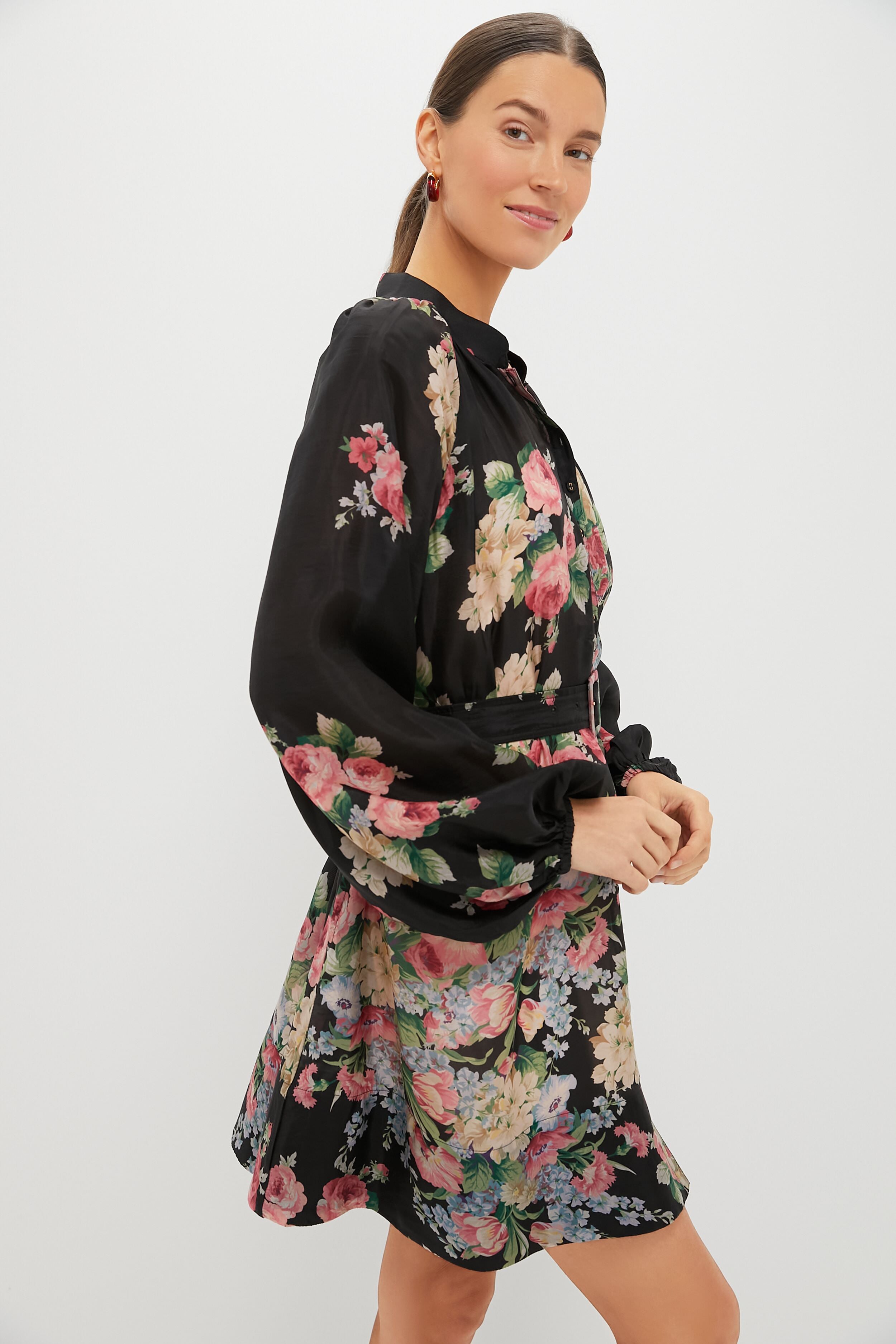 Flower Market Cupro Button Down Dress-Charming Tale Store