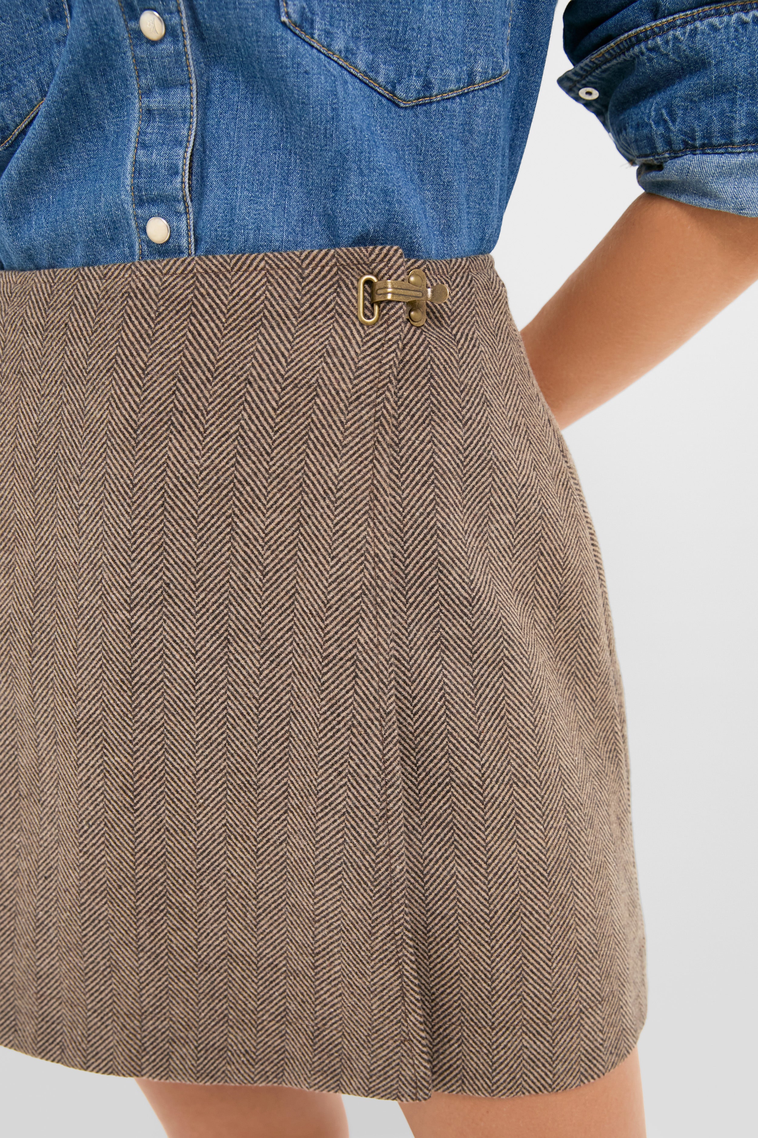 Chestnut Chapman Mini Skirt-Charming Tale Store