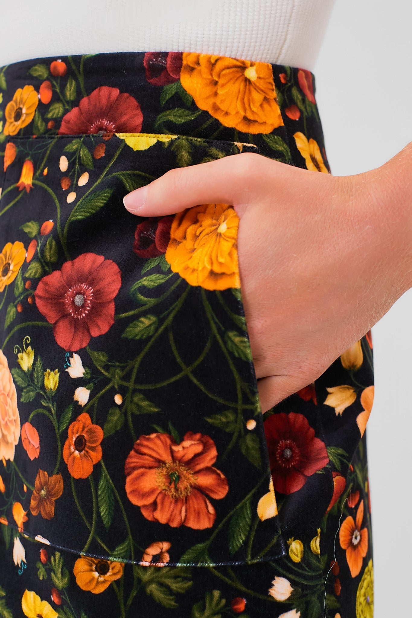 Botticelli Velvet Short Skirt-Charming Tale Store