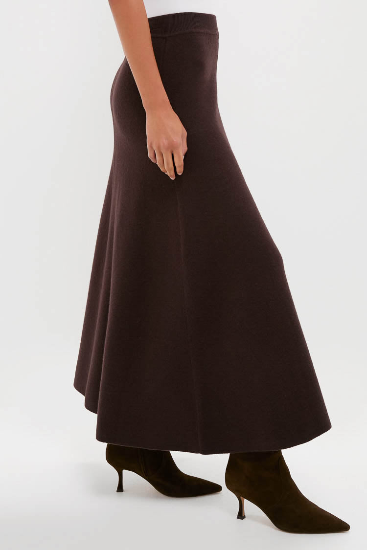 Chocolate Emmett Knit Maxi Skirt-Charming Tale Store