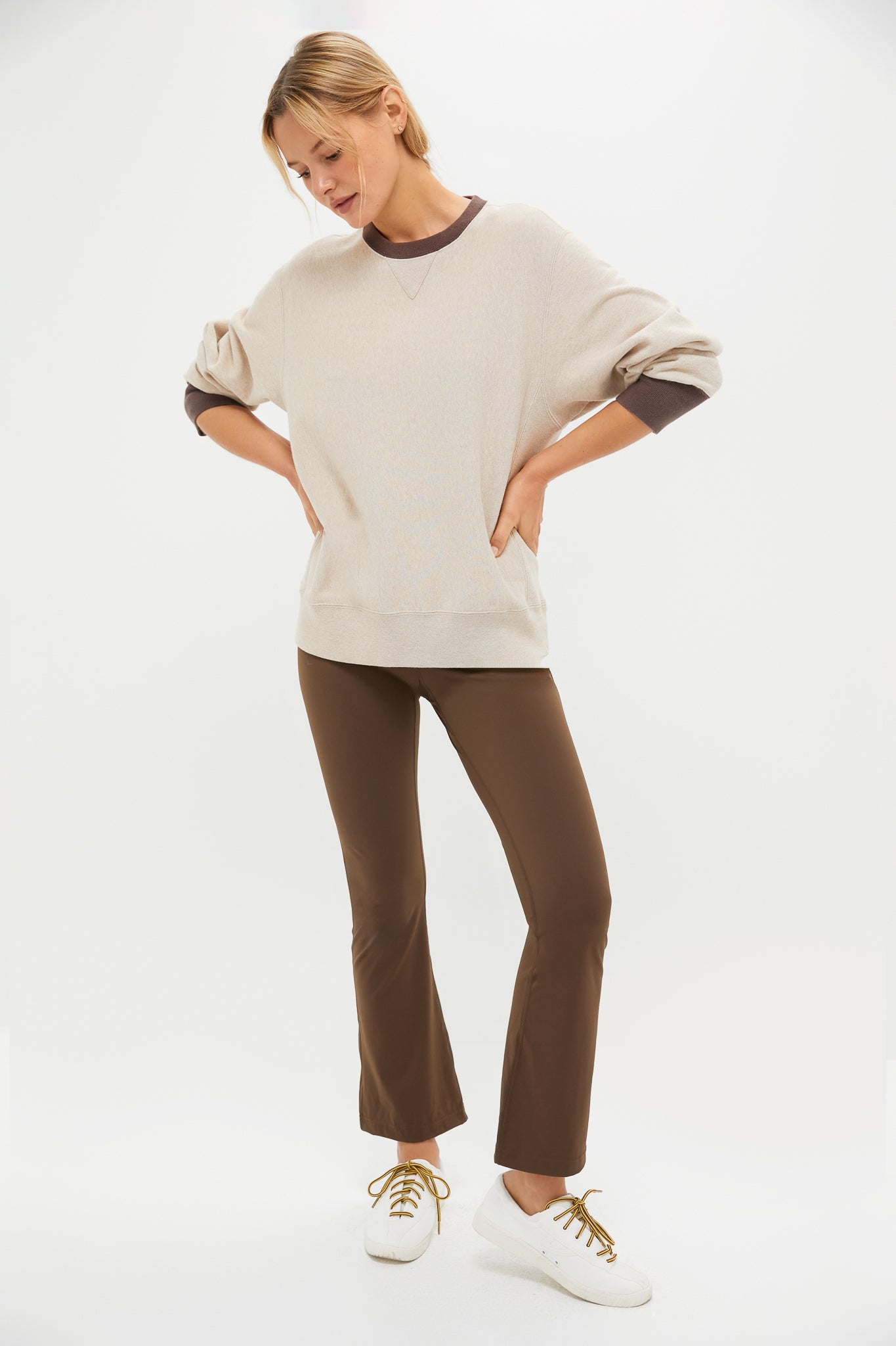 Chocolate Brown High Rise Compression Spandex Millie Yoga Pant-Charming Tale Store
