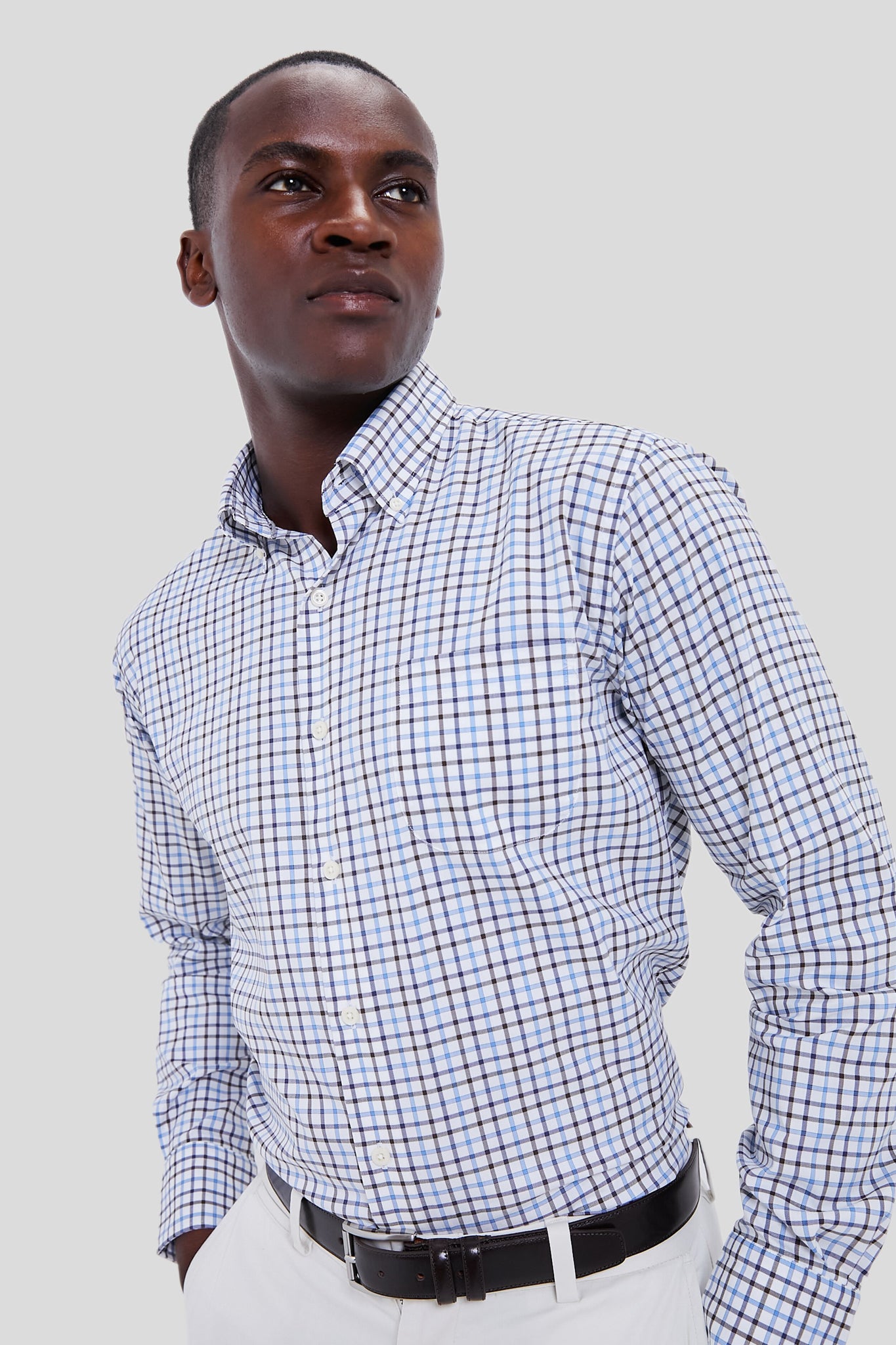 Regatta Blue Calgary Crown Cotton-Stretch Sport Shirt-Charming Tale Store