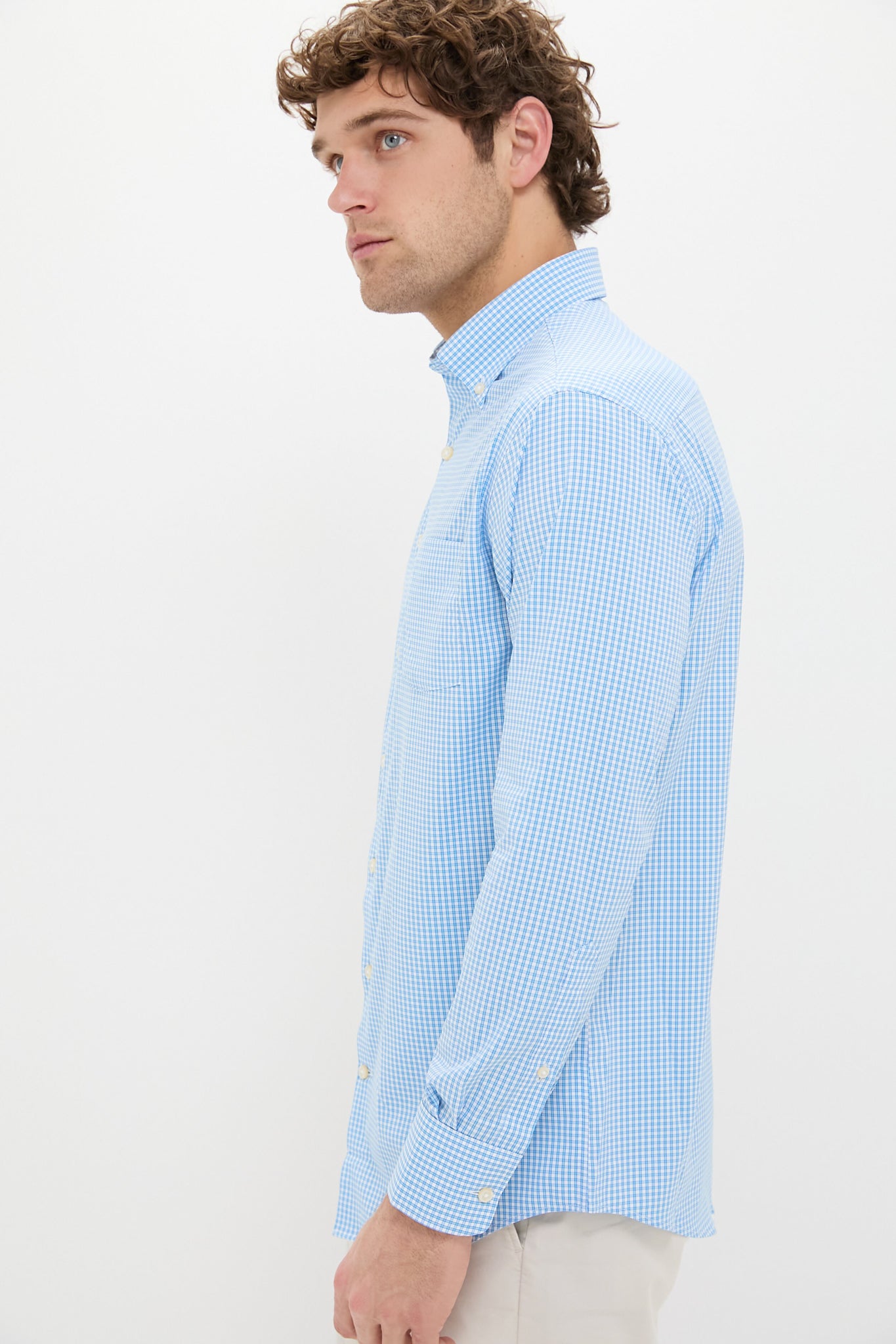 Seaport Blue Derwent Performance Twill Sport Shirt-Charming Tale Store