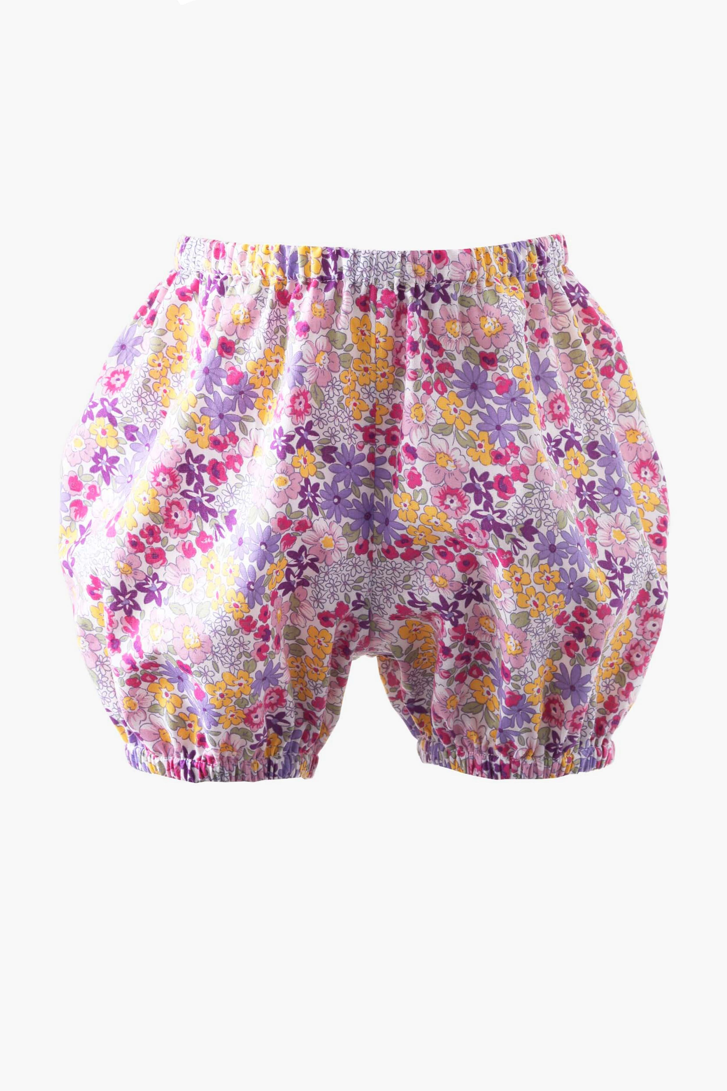 Summer Floral Button-Front Dress & Bloomers-Charming Tale Store