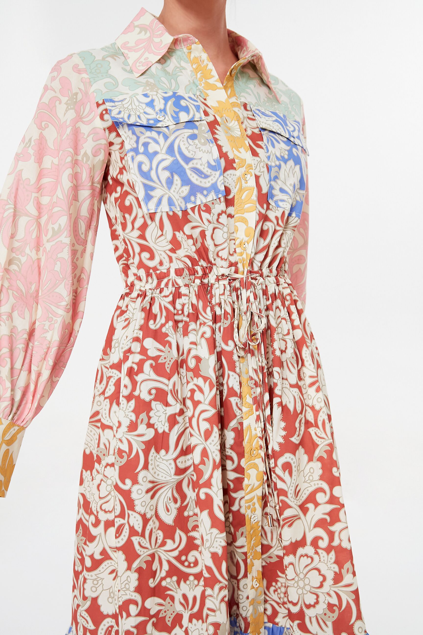 Folk Spliced Capri Maxi Dress-Charming Tale Store