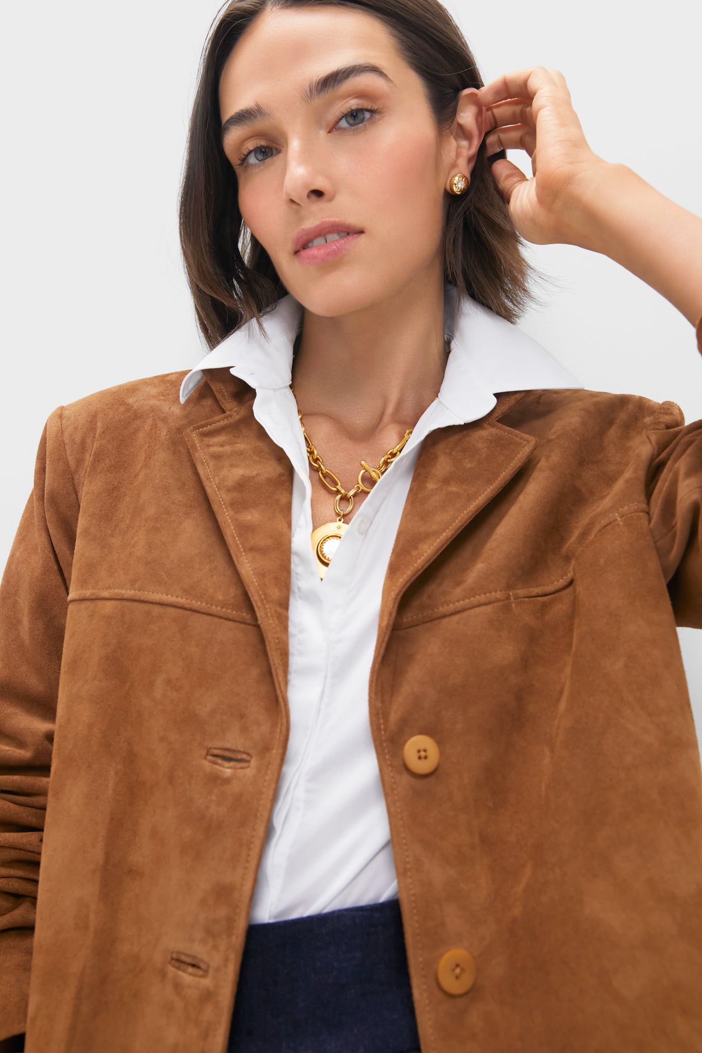 Tan Natalie Suede Jacket-Charming Tale Store