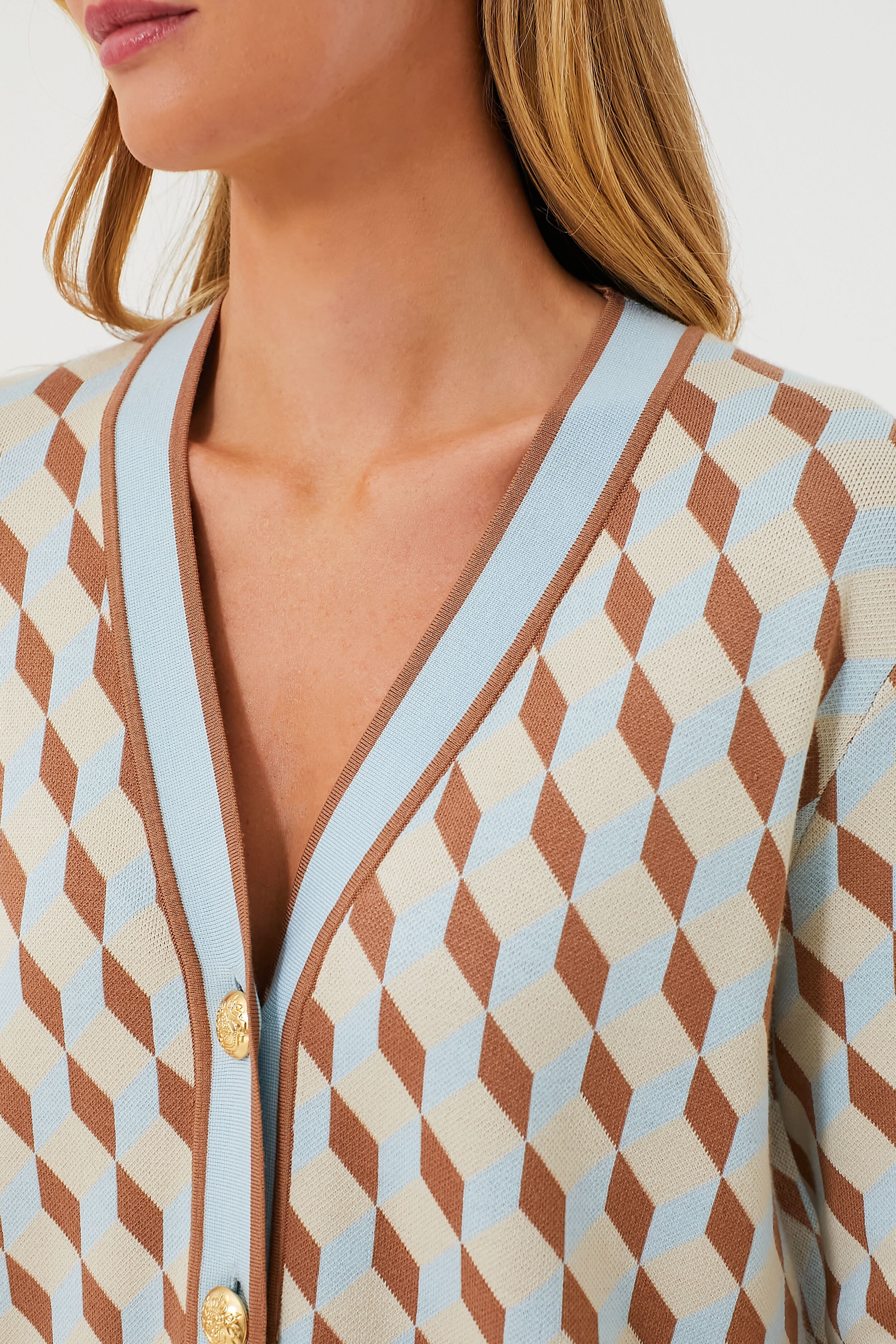 Ocean Spray Knit Geo Liv Cardigan-Charming Tale Store