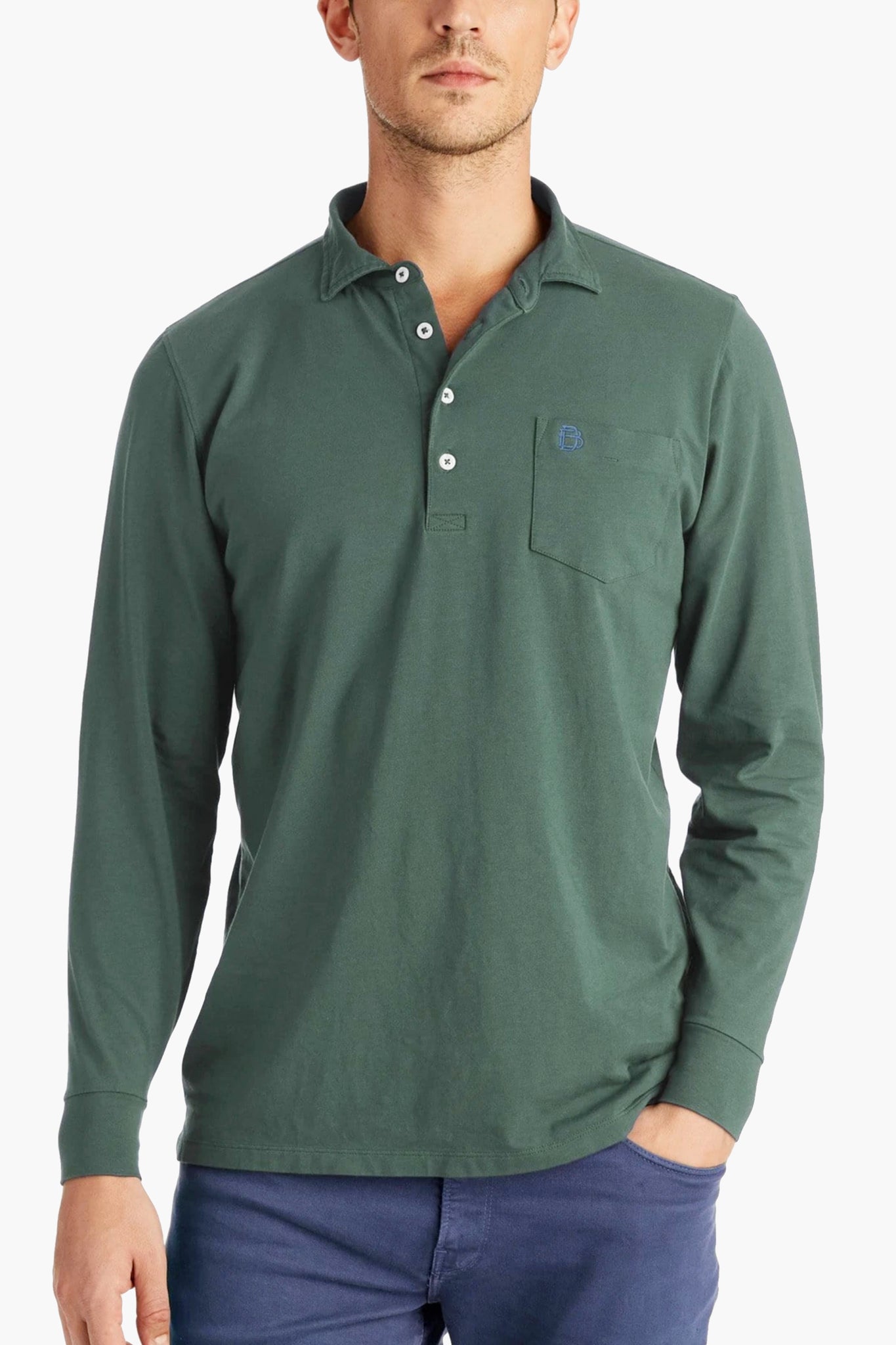Rolling Rock Jack Long Sleeve Polo-Charming Tale Store