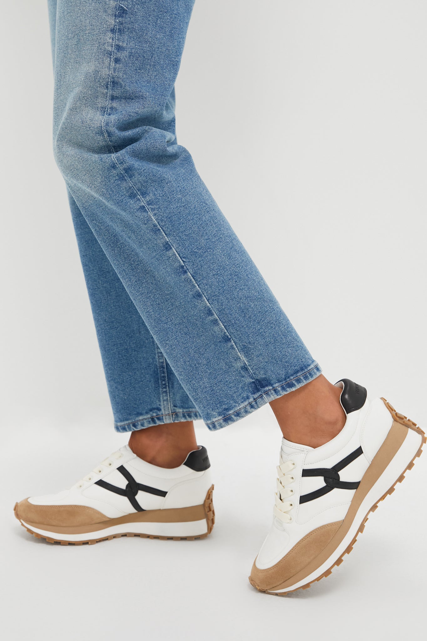Coconut and Black Valentina Sneakers-Charming Tale Store