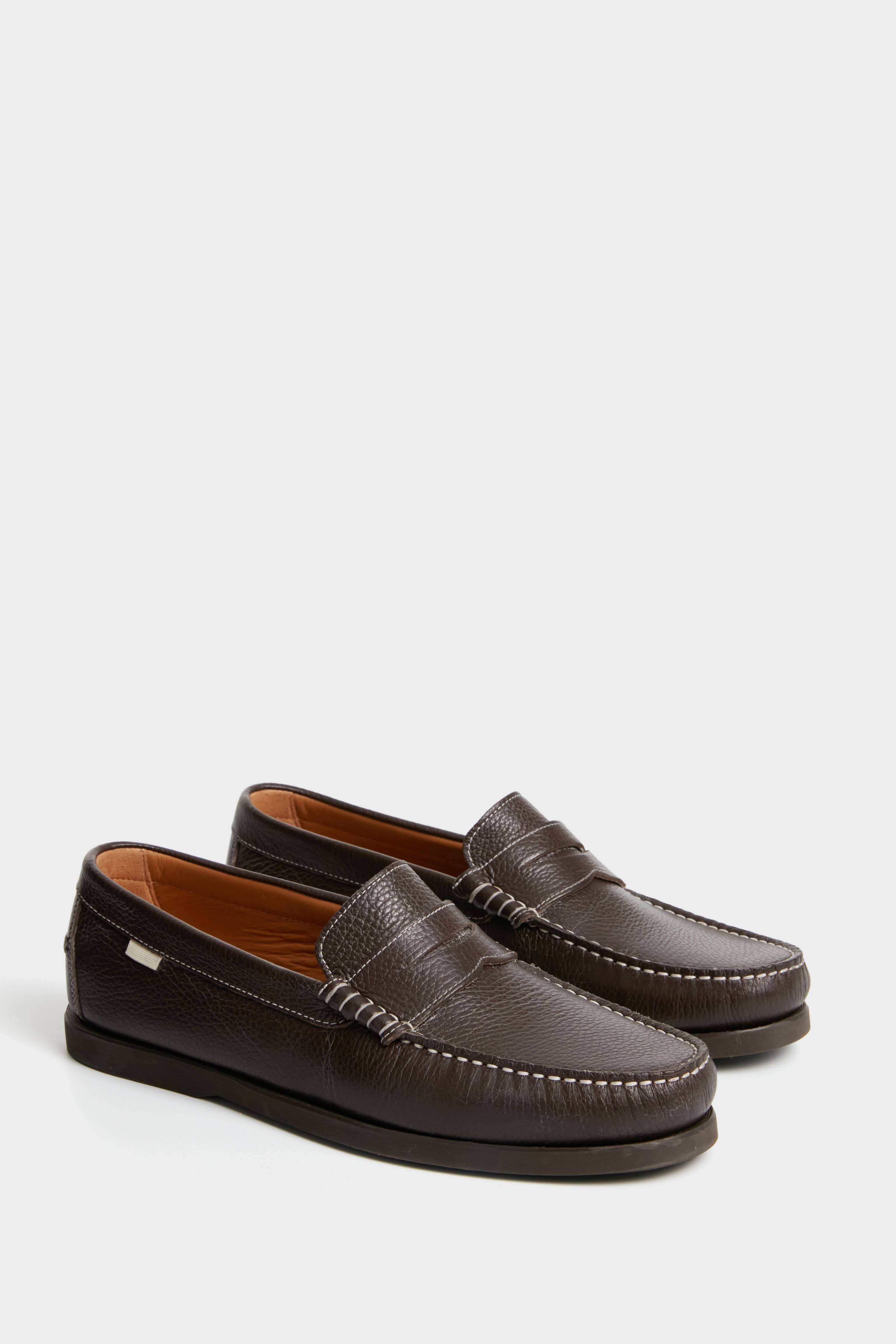 Chocolate Pebbled Penny Loafer-Charming Tale Store