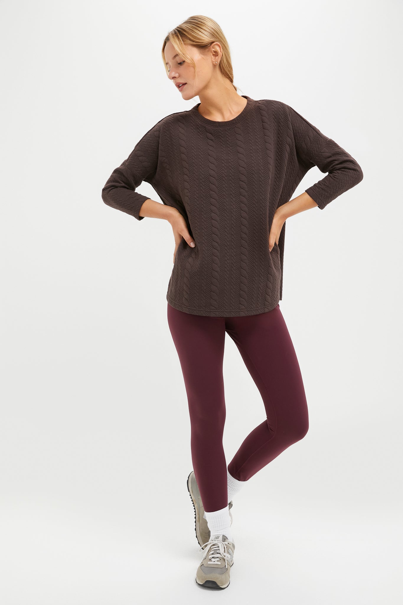 Chocolate Brown Ally Swing Sweatshirt-Charming Tale Store