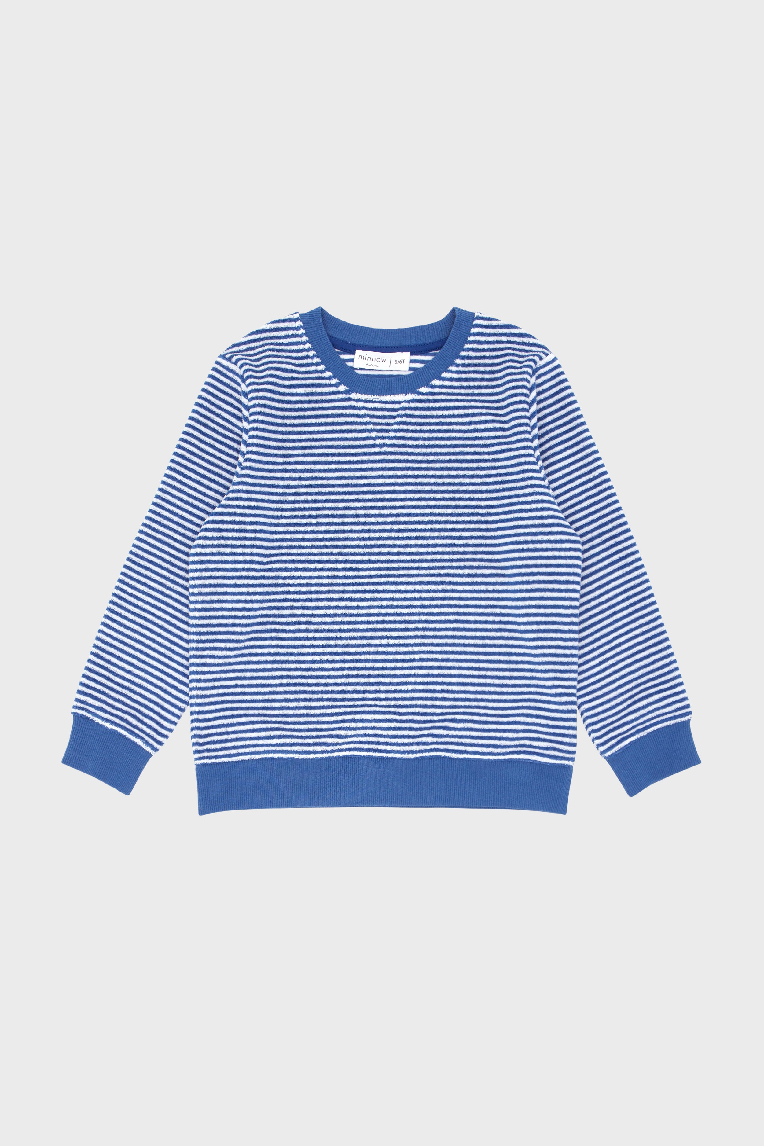 Cove Blue Stripe French Terry Sweatshirt-Charming Tale Store