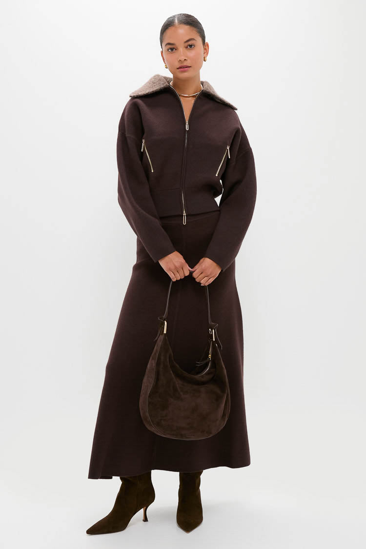 Chocolate Emmett Knit Maxi Skirt-Charming Tale Store