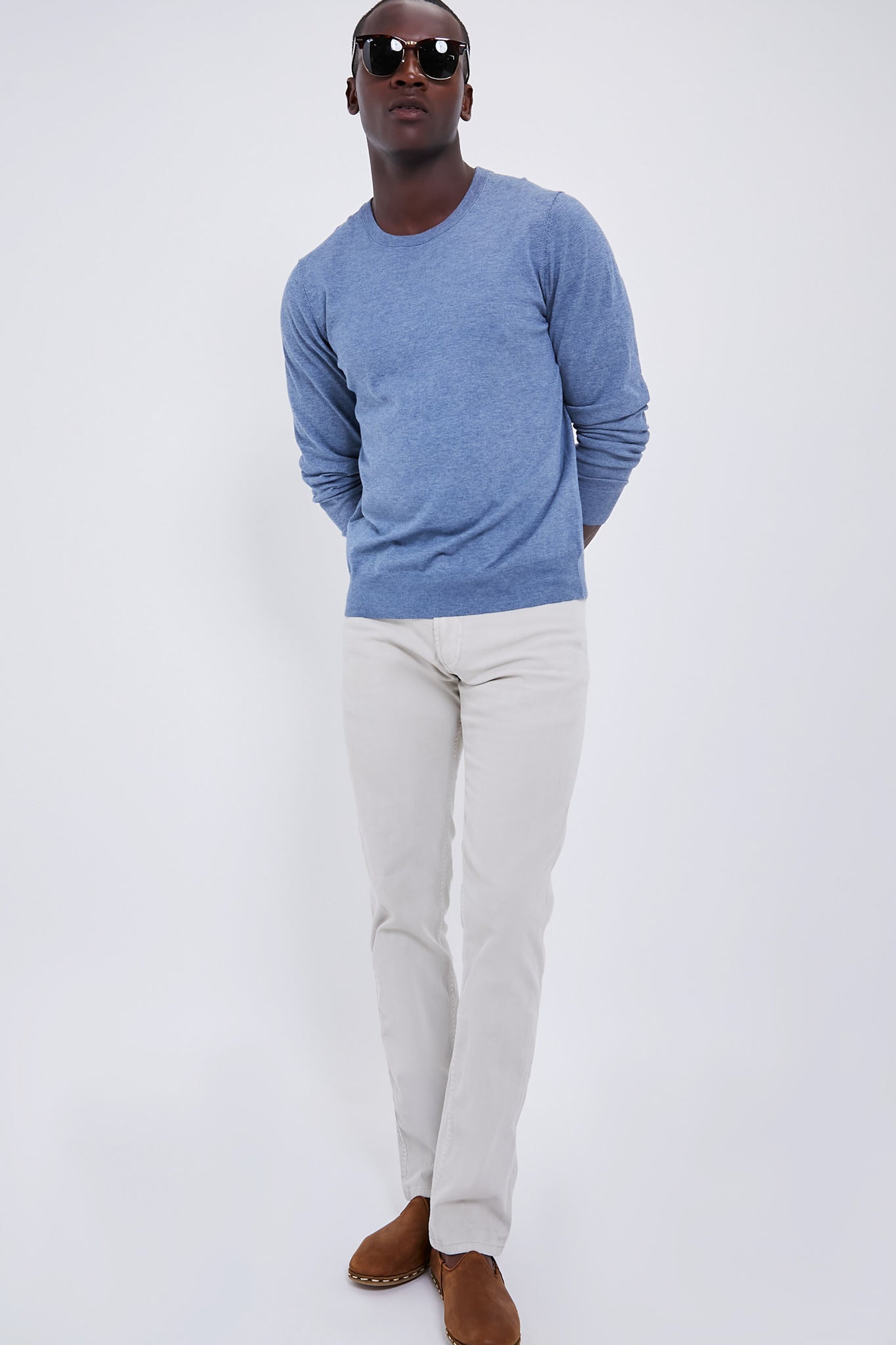 Sea Coast Heather Movement Crewneck Sweater-Charming Tale Store