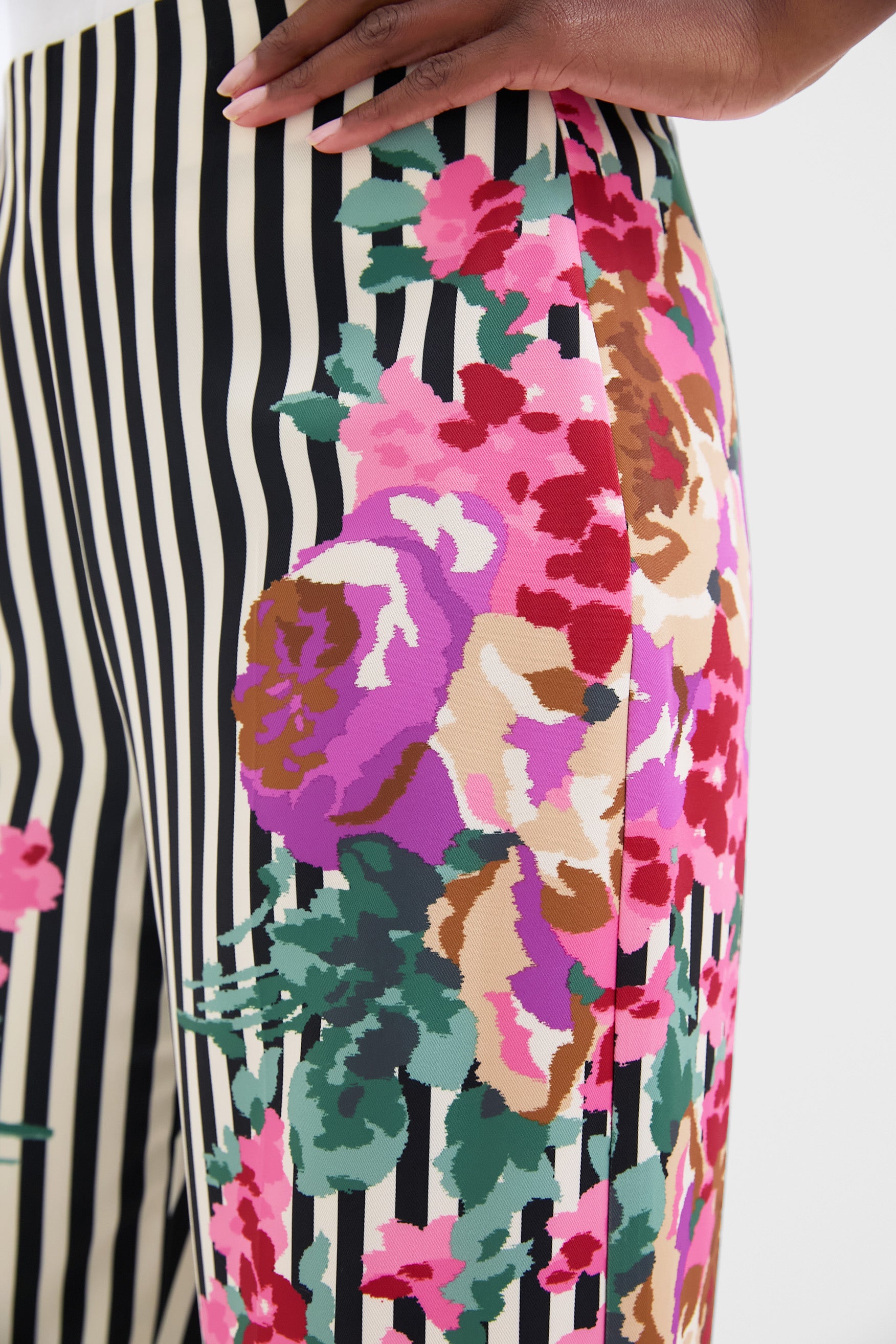 Flowering Trellis Drapey Twill Erin Pants-Charming Tale Store