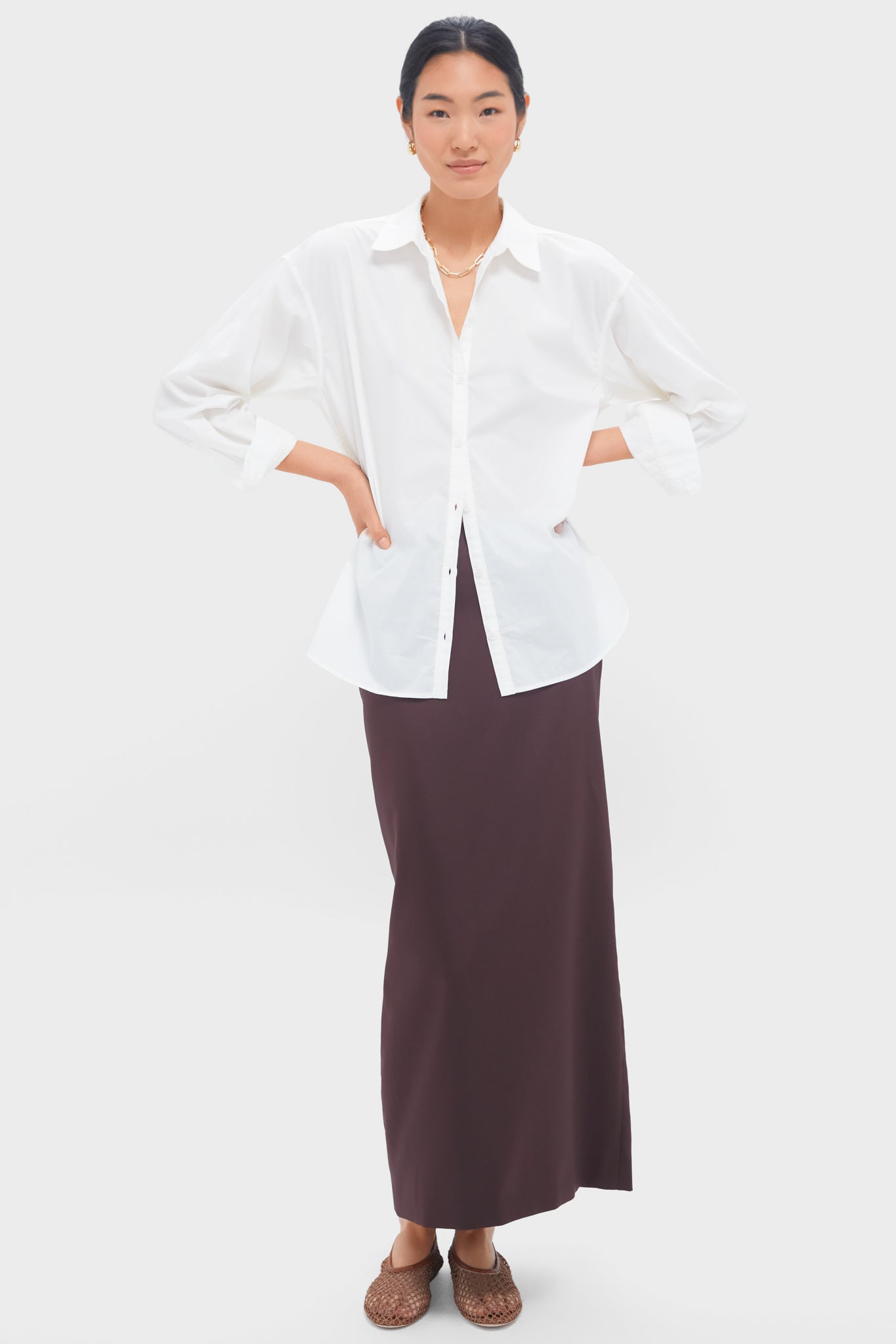 Brun Floriane Midi Skirt-Charming Tale Store