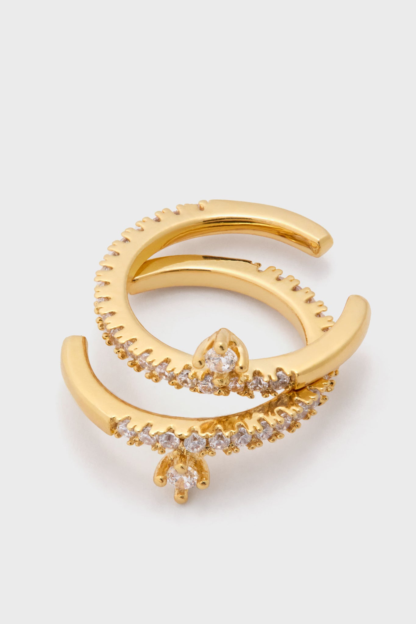 Gold Crystal Ear Cuff Set-Charming Tale Store