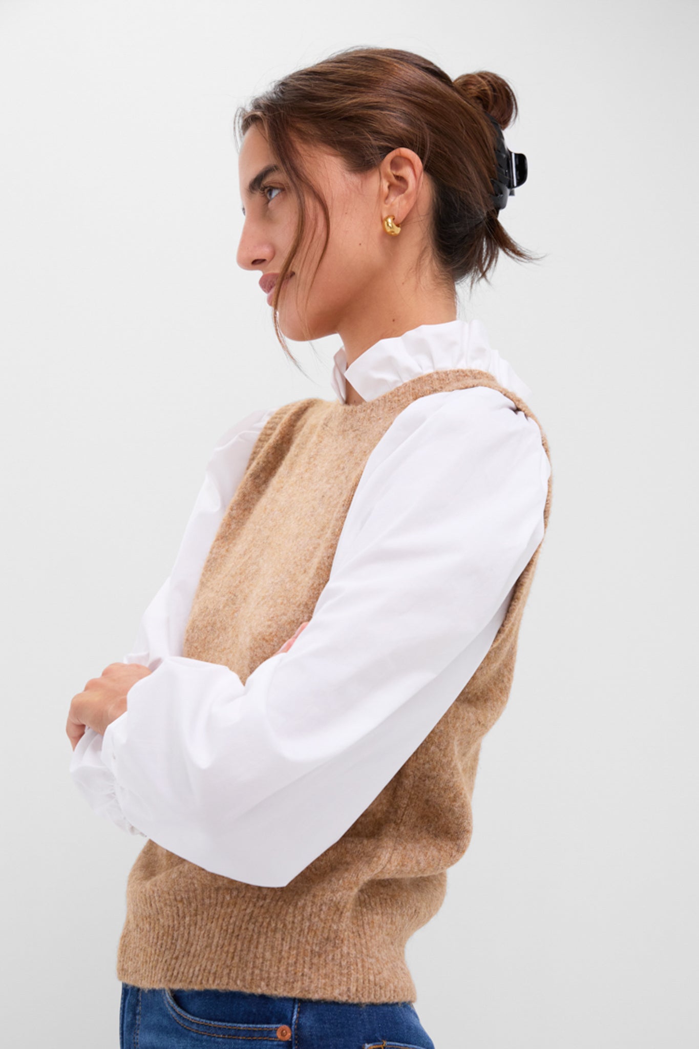 Desert Melange Ella Sweater Blouse-Charming Tale Store