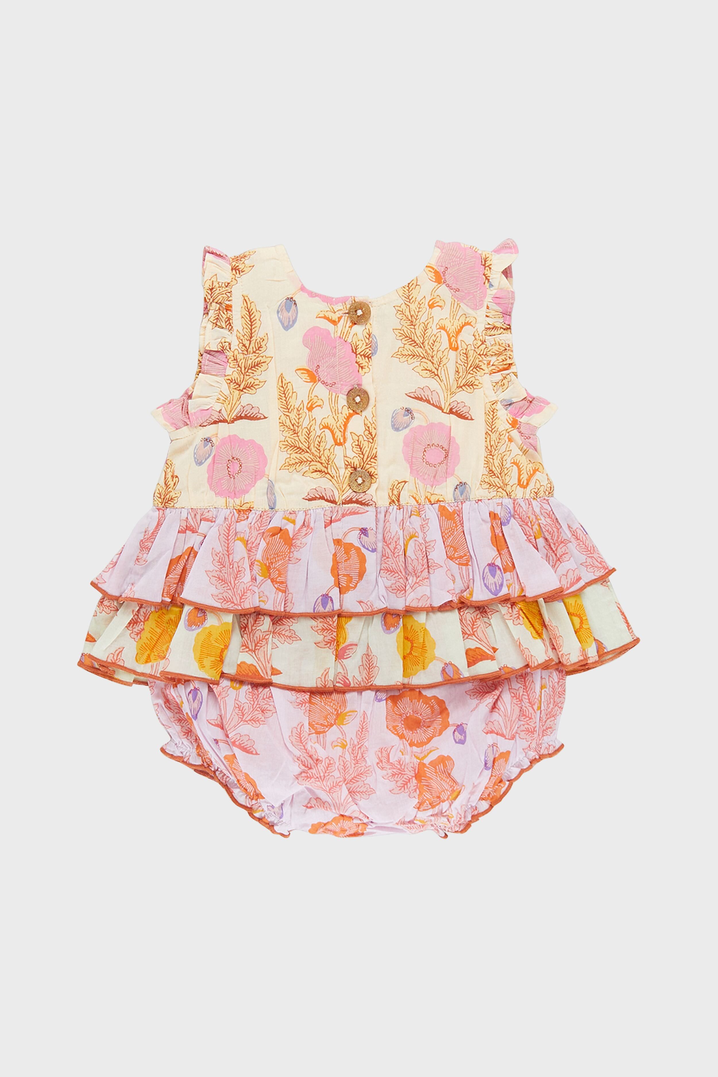 Gilded Floral Baby Girls Heidi Bubble-Charming Tale Store